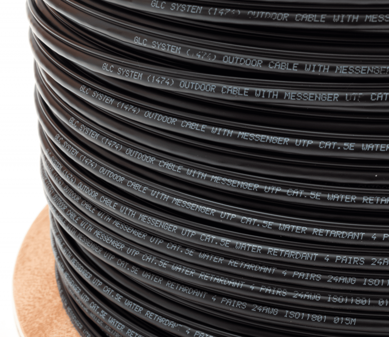 GLC TEC CE-1109C Cable UTP CAT5E 305m 24AWG 10% CCA para Exterior