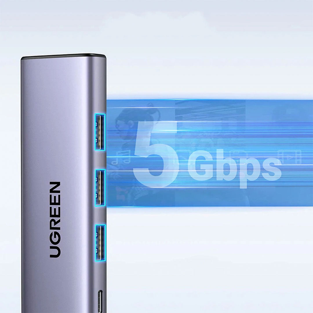UGREEN CM511 15597 Adaptador HUB 5 en 1 de USB-C a HDMI USB-A PD