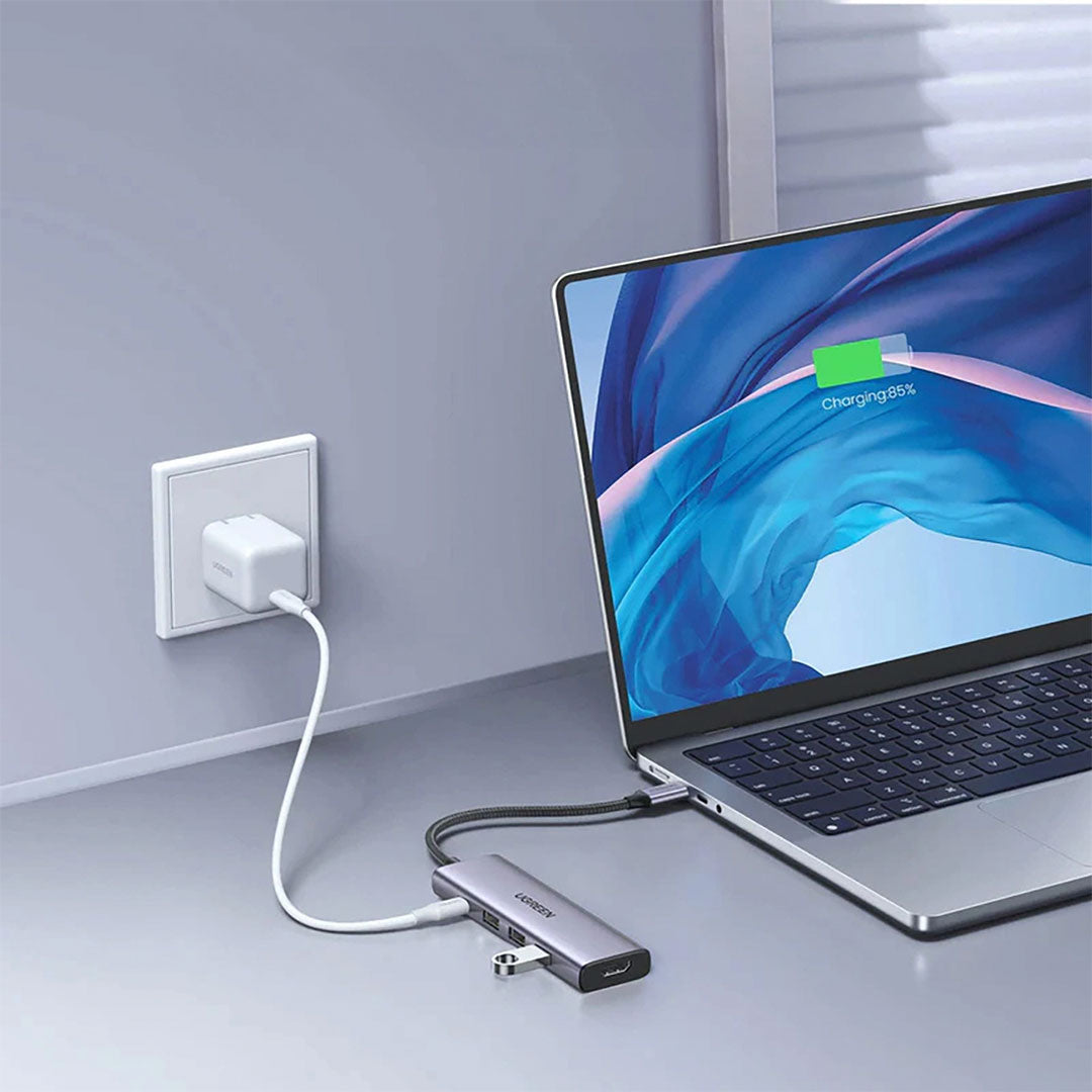 UGREEN CM511 15597 Adaptador HUB 5 en 1 de USB-C a HDMI USB-A PD