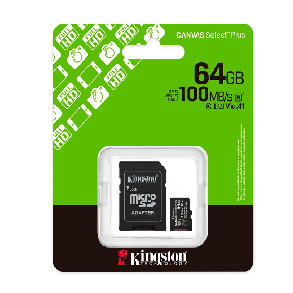 KINGSTON SDCS3/64GB CANVAS SELECT PLUS Memoria MicroSD 64GB