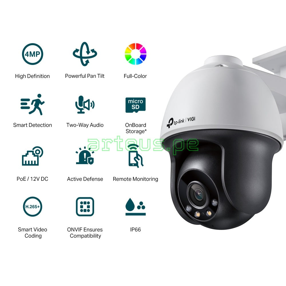 TP-LINK VIGI C540 4mm Cámara de seguridad IP PoE 4MP 2K+ PT 360º