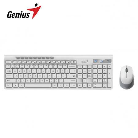 GENIUS SLIMSTAR 8230 Kit Teclado + Mouse inalámbrico BT, multimedida SP blanco 31340015401