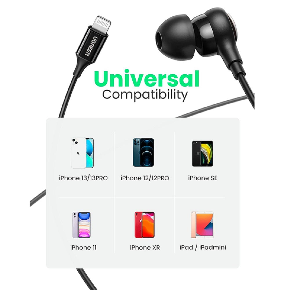 UGREEN EP103 30631 Auriculares Conector Lightning con Cable MFi