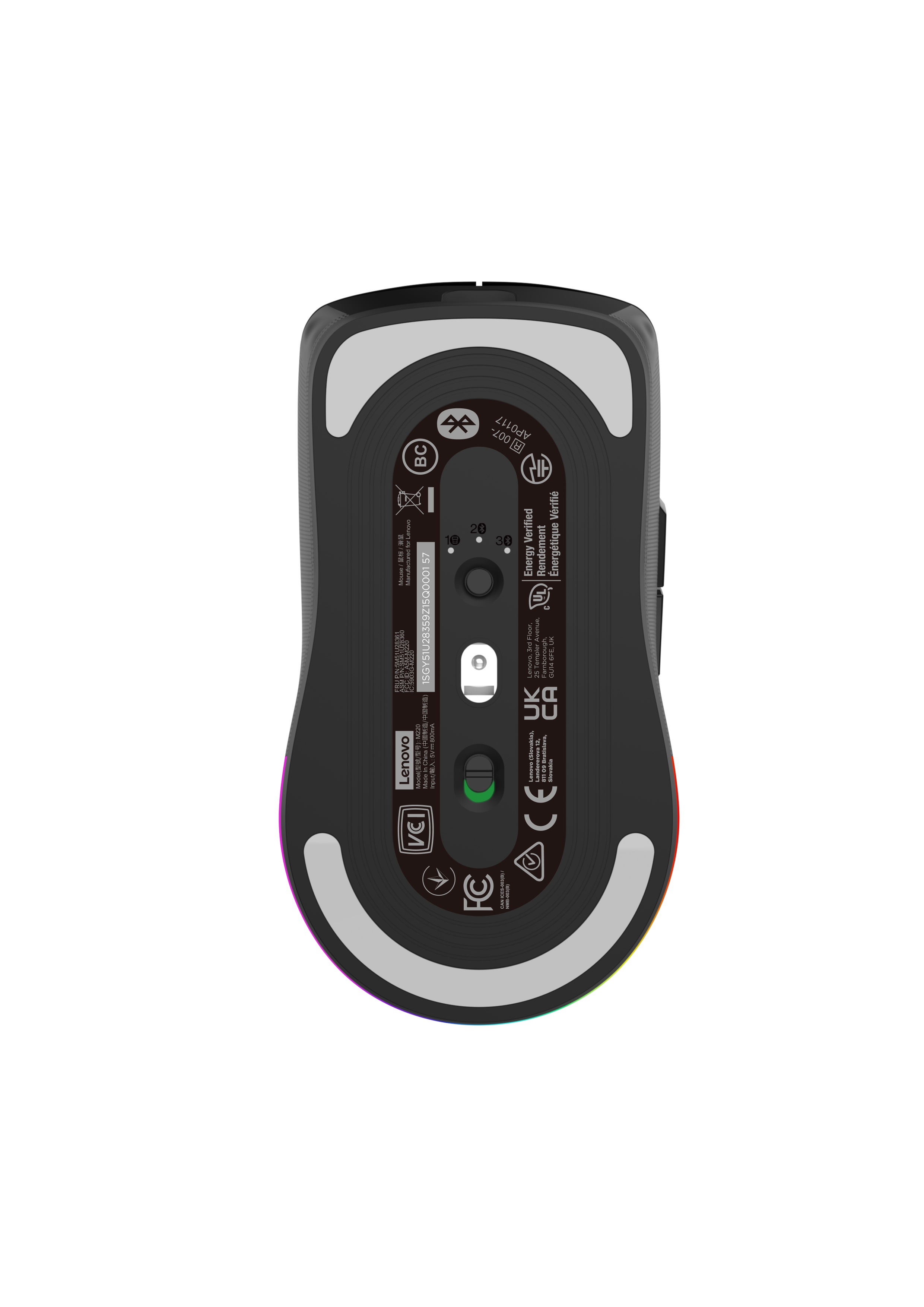 LENOVO Legion M220 Mouse Gaming Inalámbrico RGB Tri-Mode Bluetooth 2.4GHz 5000DPI Negro GY51U28359