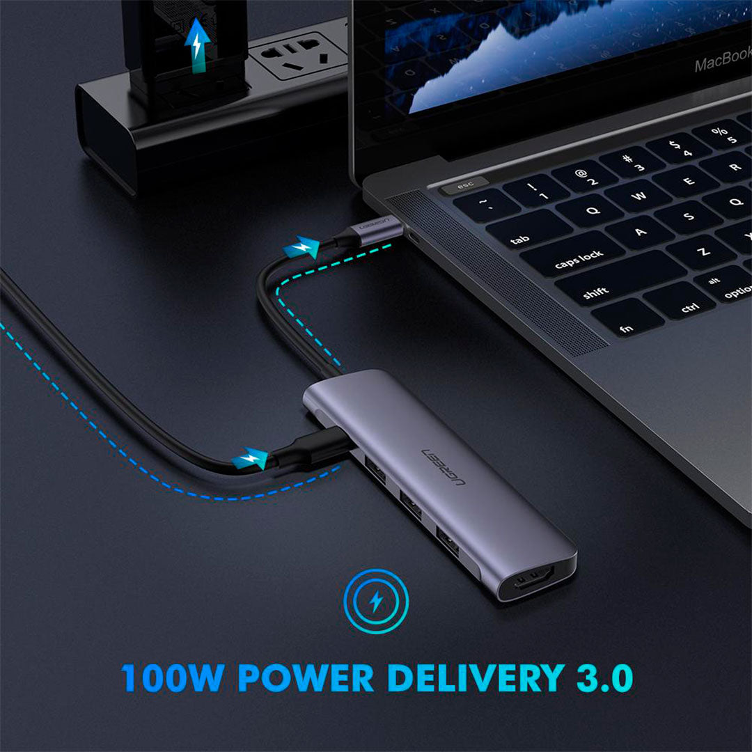 UGREEN CM136 50209 Adaptador HUB USB-C a HDMI 3USB 3.0
