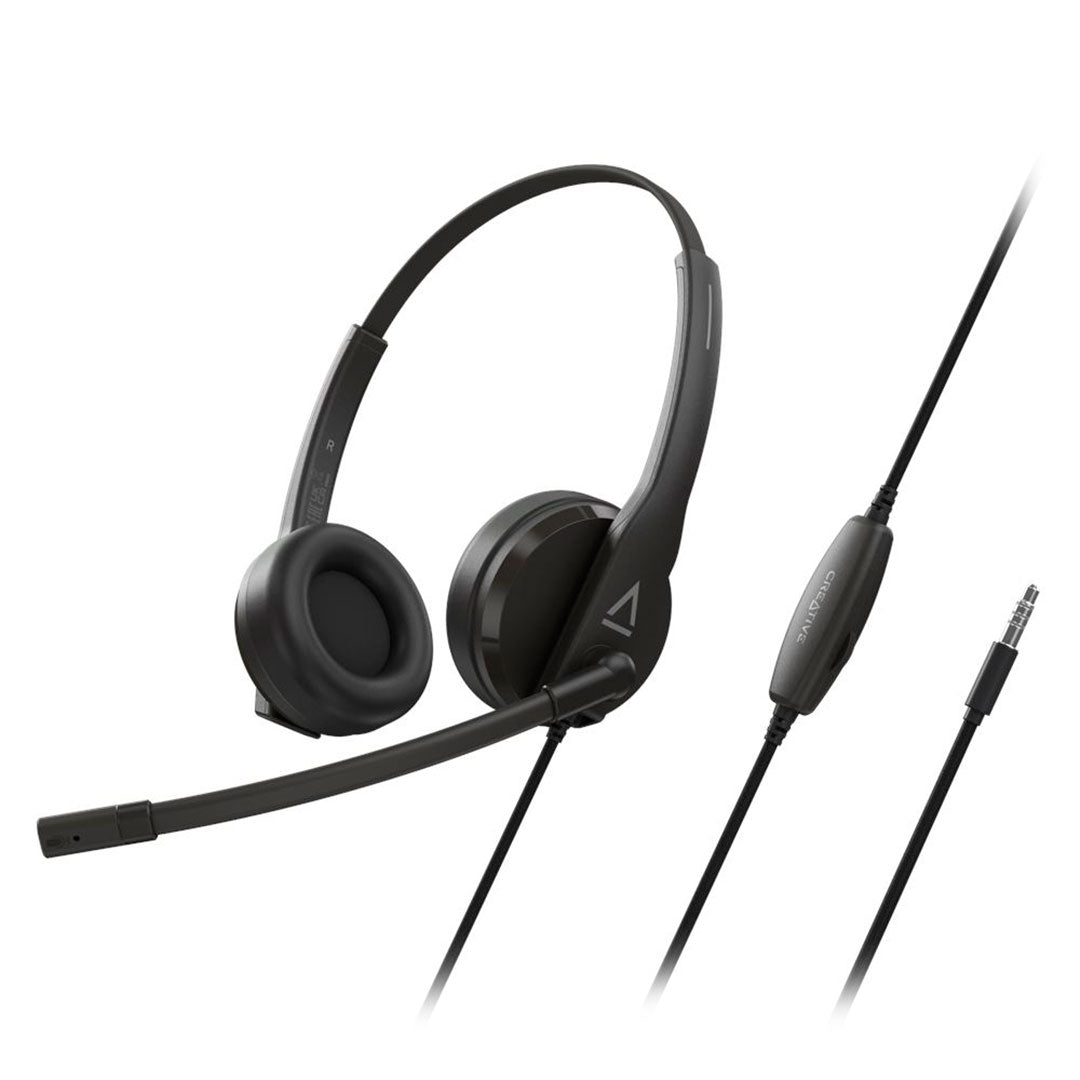 CREATIVE HS-230 Audífono con conectividad USB y AUX de 3,5 mm, Negro, 51EF1110AA000
