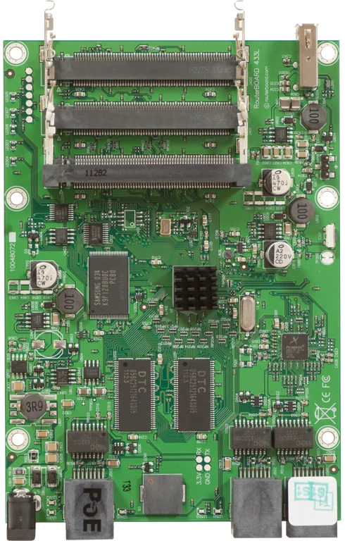 MIKROTIK RB433UL Tarjeta de Red 400MHz 64MB RAM 3Puertos MiniPCI RouterOS L4