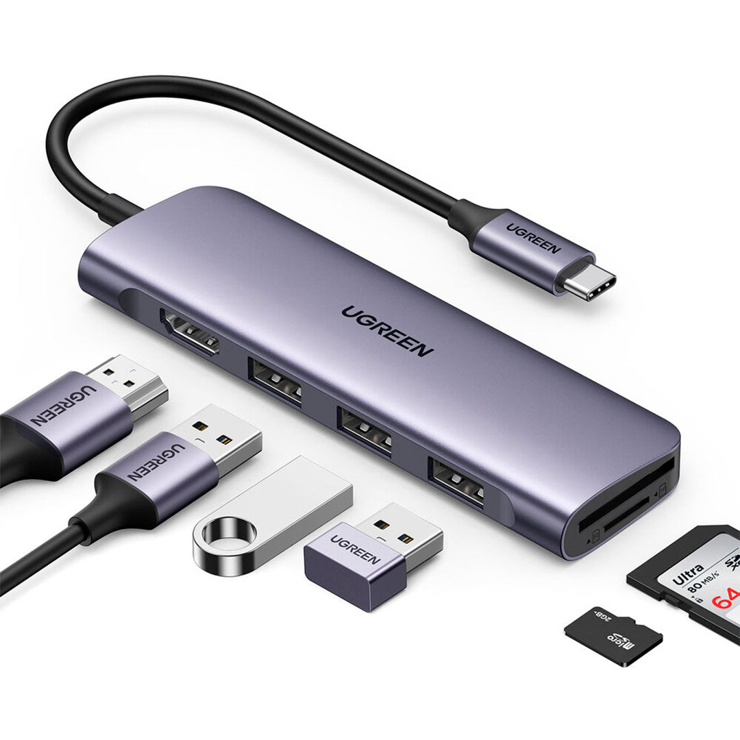 UGREEN CM195 70410 Adaptador HUB USB-C a HDMI 6 en 1 HDMI 4K USB 3.0