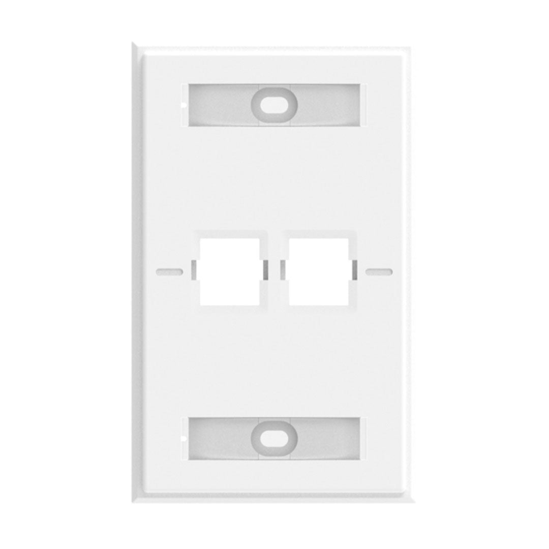 COMMSCOPE 760249145 Face Plate Universal 2 Puertos con Etiqueta Placa para Jack Blanco