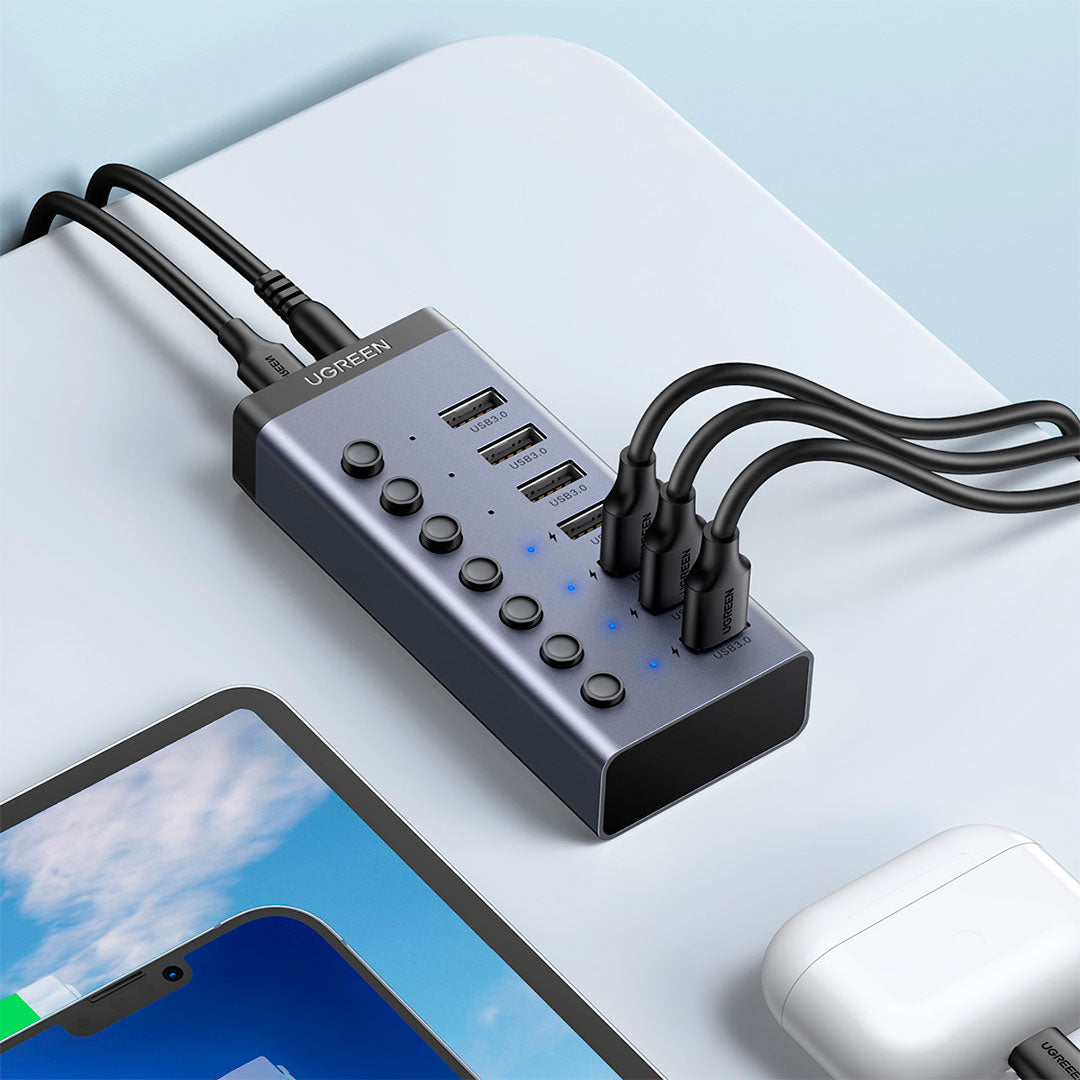 UGREEN CM481 90305 Adaptador HUB 7 Puertos 3.0 de USB-A a USB-A