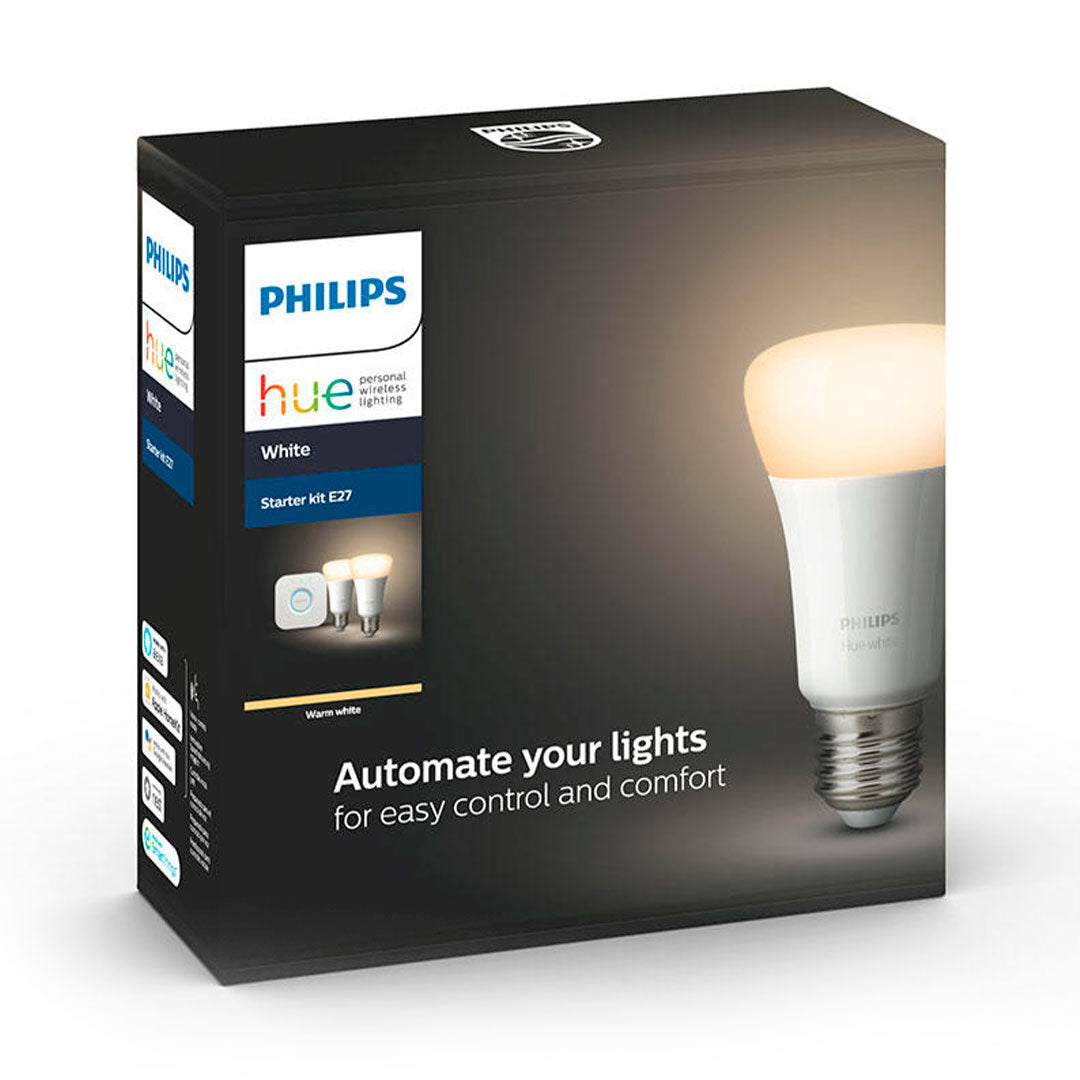 PHILIPS HUE 929001821601 Kit 2 Focos Inteligentes Luz Cálida E27 9W Inc Controlador