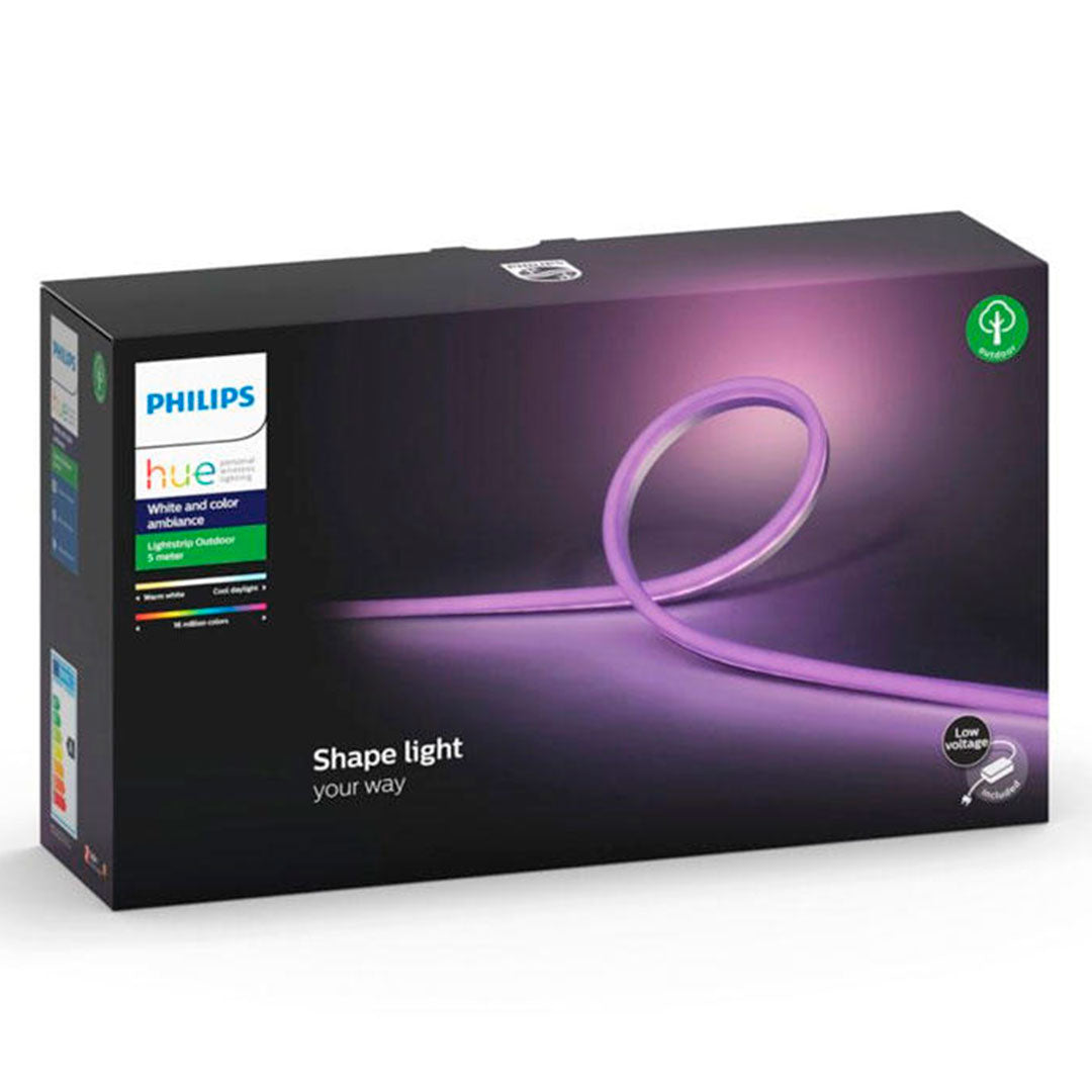 PHILIPS HUE 929002289102 Tira de luz multicolor para exteriores 5mts 37.5w, 1650 lúmenes
