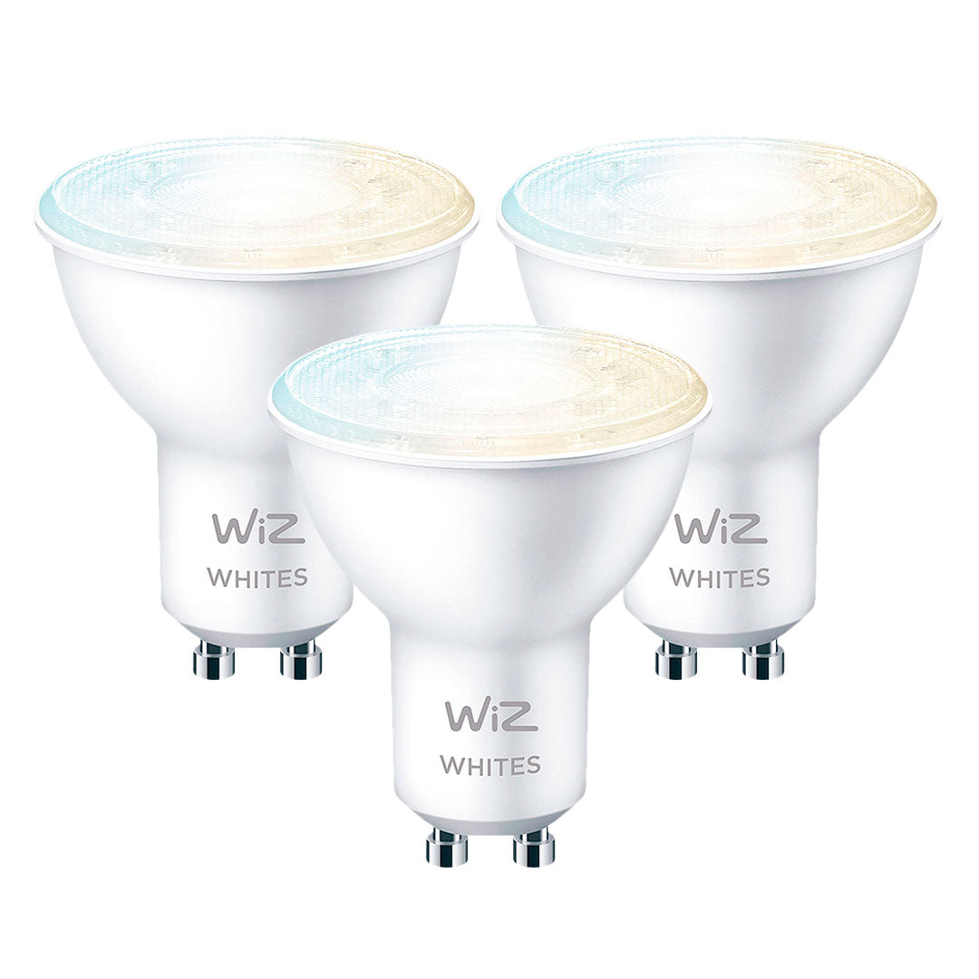 WIZ PACK-3 Foco Dicroica Inteligente Blanco GU10 4.9W 400Lúmenes Alexa Siri