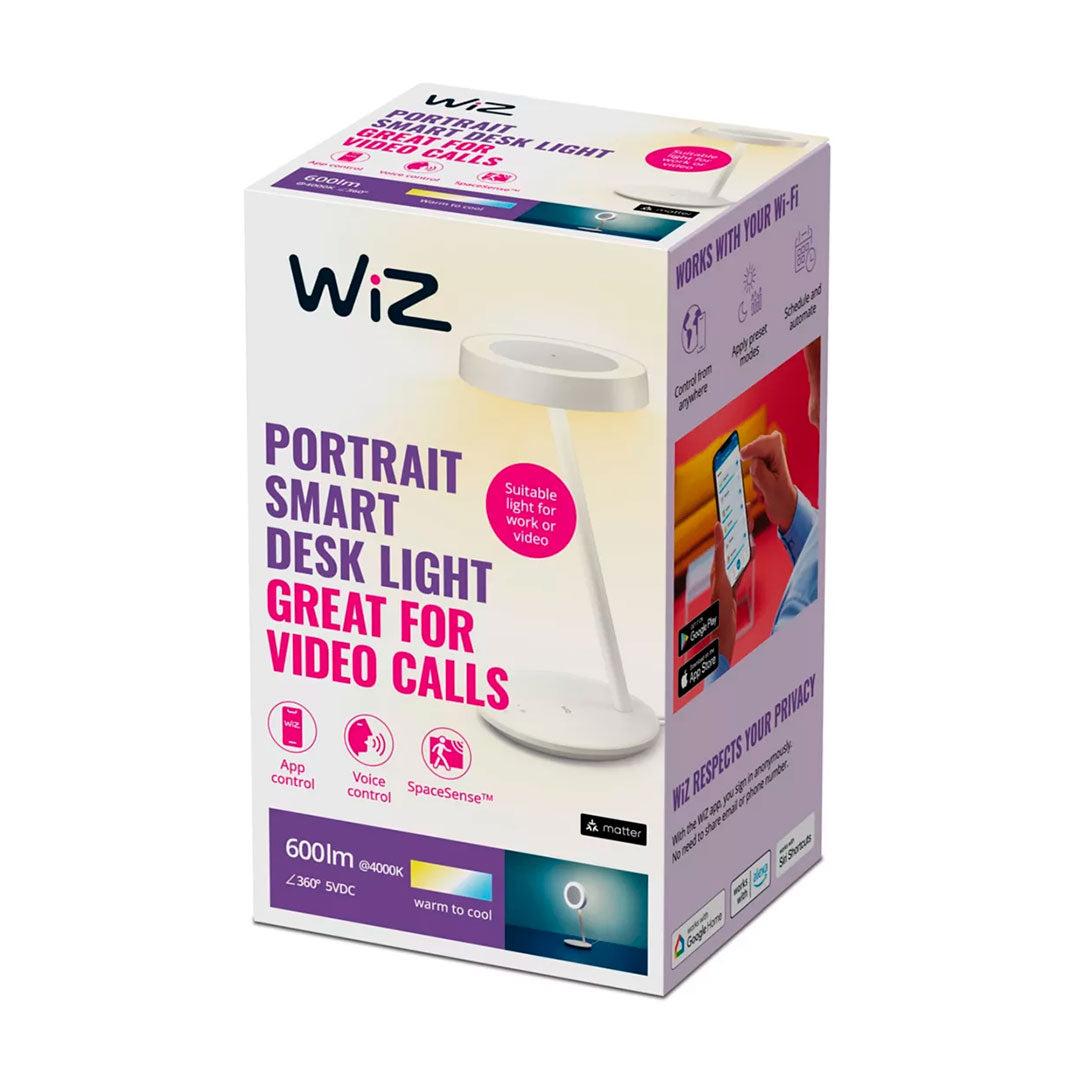 WIZ Portrait Lámpara WIFI inteligente de escritorio, luz blanca, 600 lúmenes 929003296801