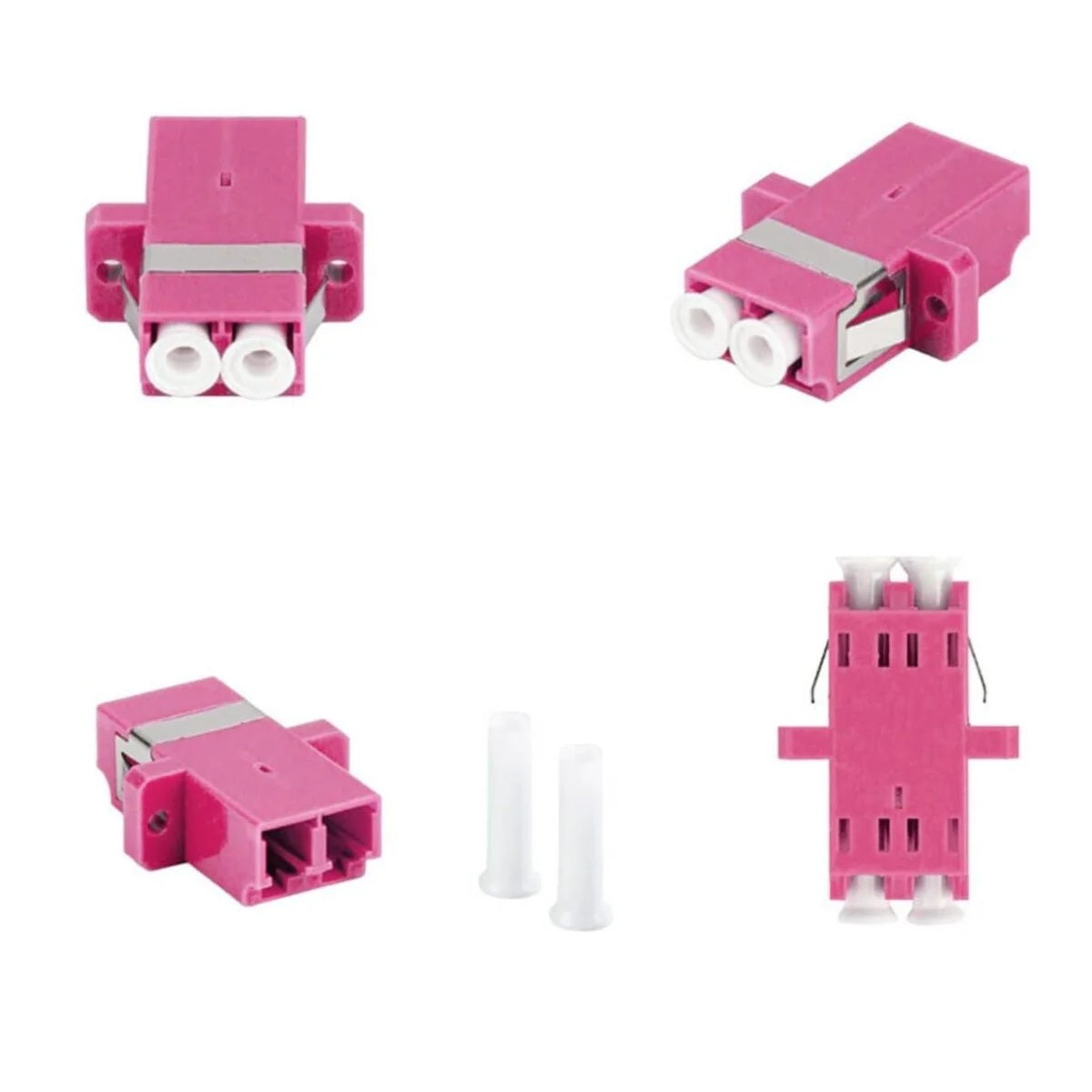 OPFIBRA ADLCU-DX-OM4 Conector Acoplador de Fibra Óptica OM4 Multimodo LC Duplex Violeta