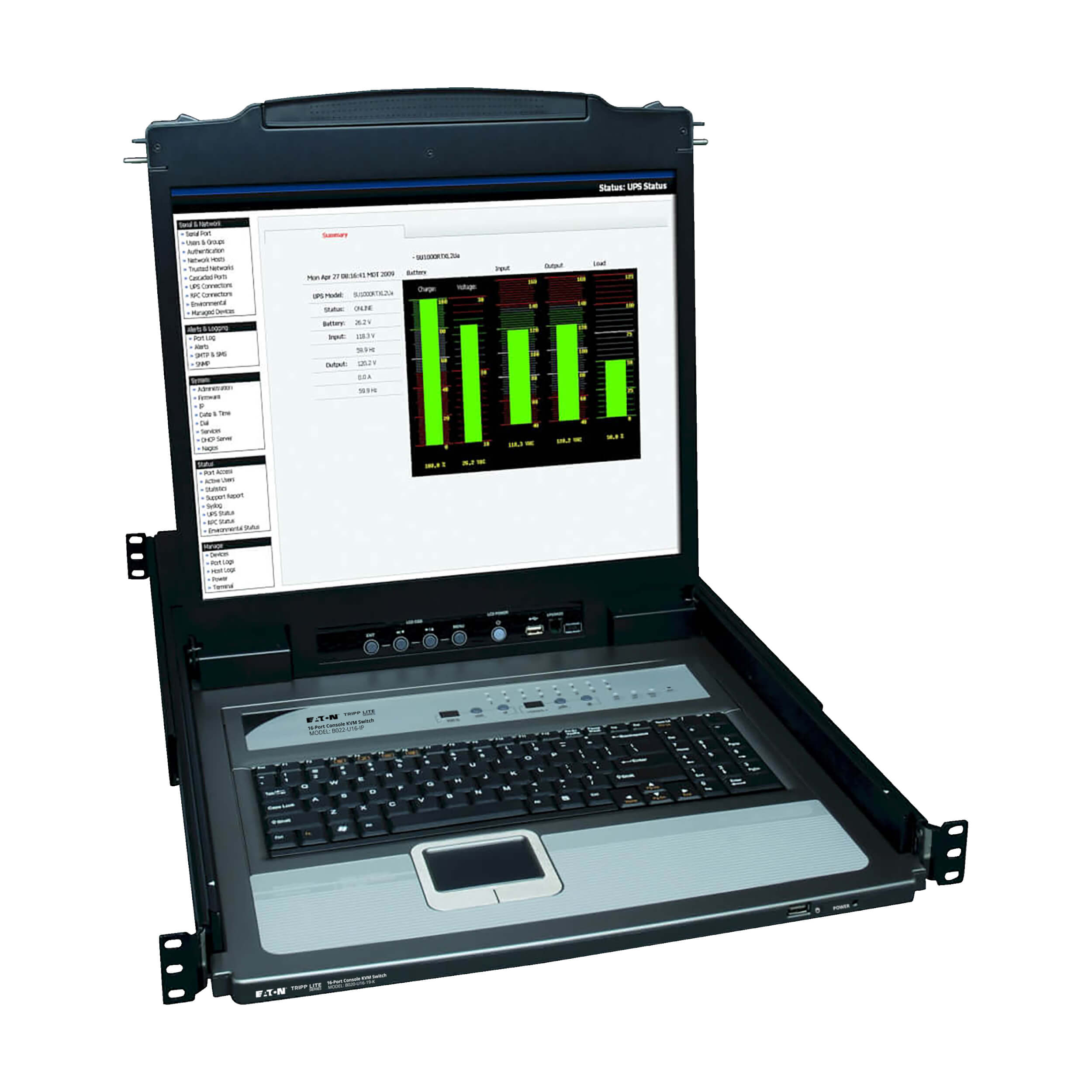 TRIPP LITE B020-U16-19-K Consola KVM para instalación en Rack de 1U 16Puertos Netdirector LCD de 19" para instalación en Rack de 1U de 16 puertos Netdirector LCD de 19"+8Cables PS2 USB.ps2