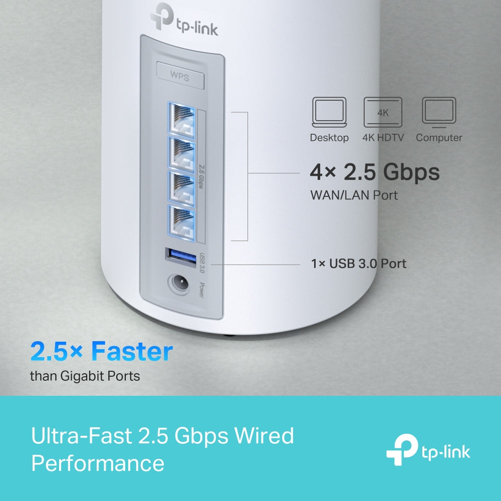 TP-LINK DECO BE65 1-Pack Router MESH WiFi7 BE11000 Triple Banda