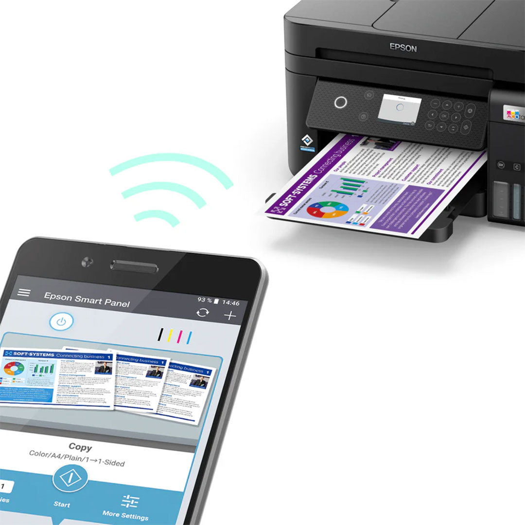 EPSON C11CJ61301 Impresora Multifuncional 3 en 1, ECOTANK L6270 Imprime, Escanea, Copia, conexión LAN y Wi-Fi (C11CJ61301)