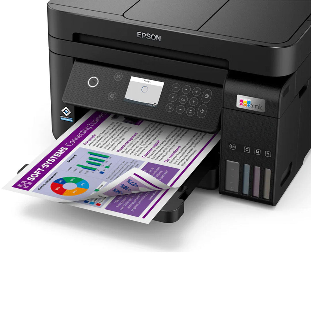 EPSON C11CJ61301 Impresora Multifuncional 3 en 1, ECOTANK L6270 Imprime, Escanea, Copia, conexión LAN y Wi-Fi (C11CJ61301)