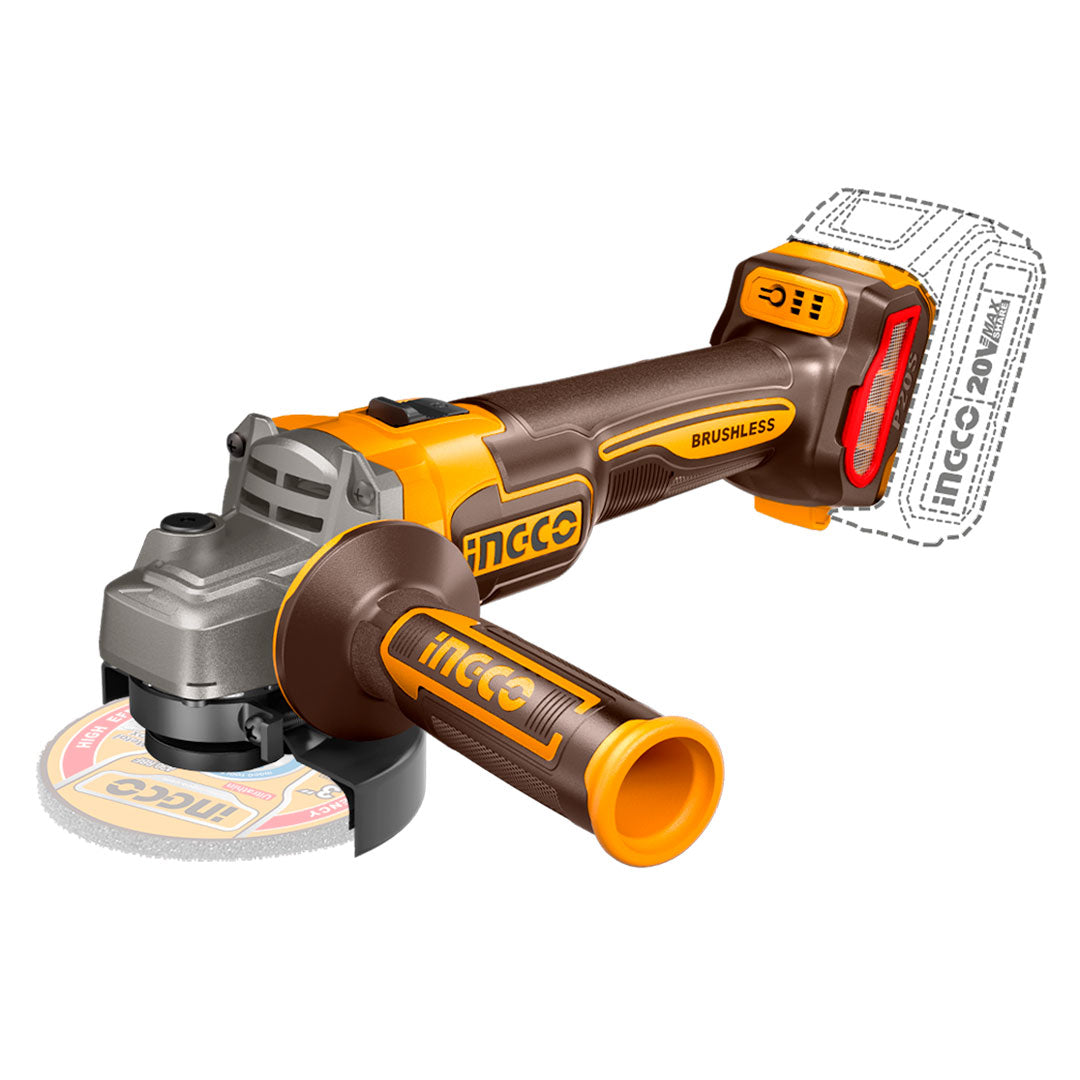 INGCO CAGLI21154 Amoladora Angular Inalámbrica 4½'' 20V