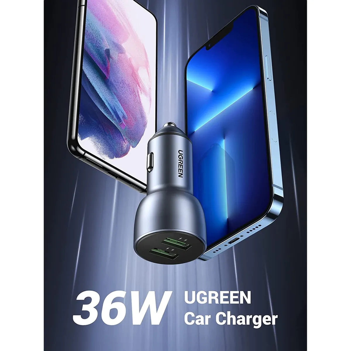 UGREEN CD213 10114 Adaptador 36W Carro USB para cargador de automóvil