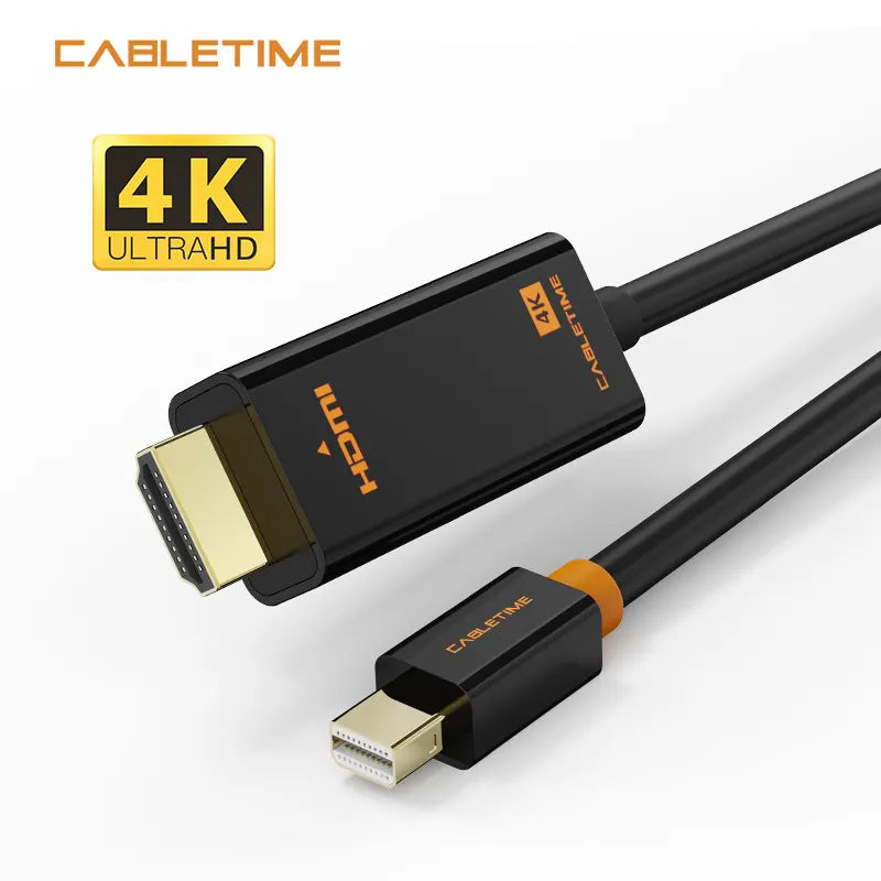 CABLETIME CD51K Cable Mini DisplayPort Macho a HDMI Macho 1.8M CT-AV588-03G-B1.8