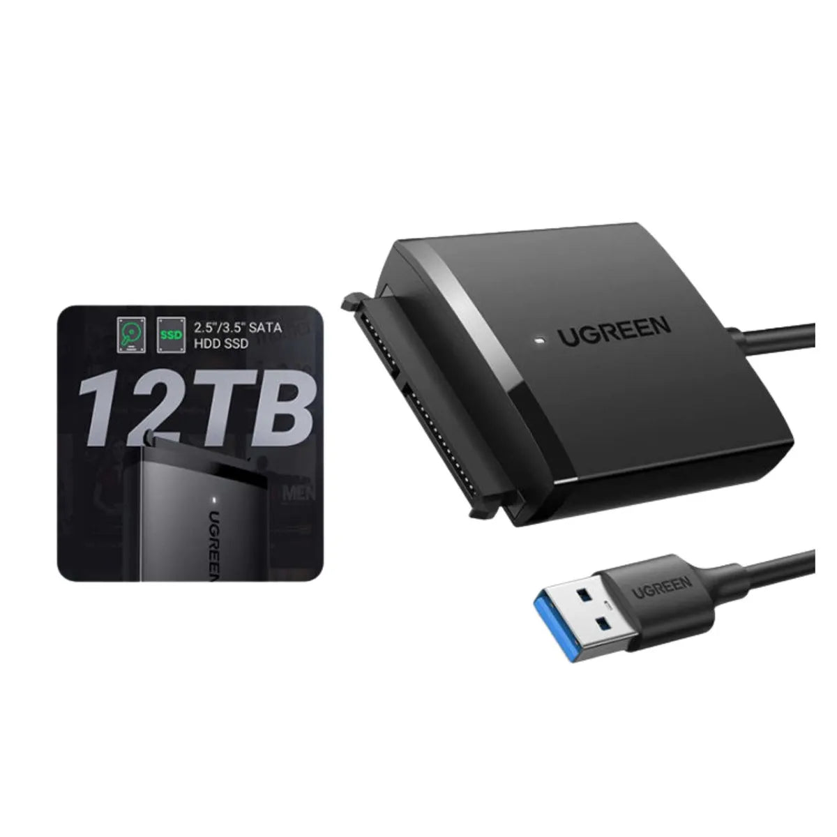UGREEN CM257 60561 Adaptador de Disco Duro Sata SSD HDD 12TB a USB 3.0