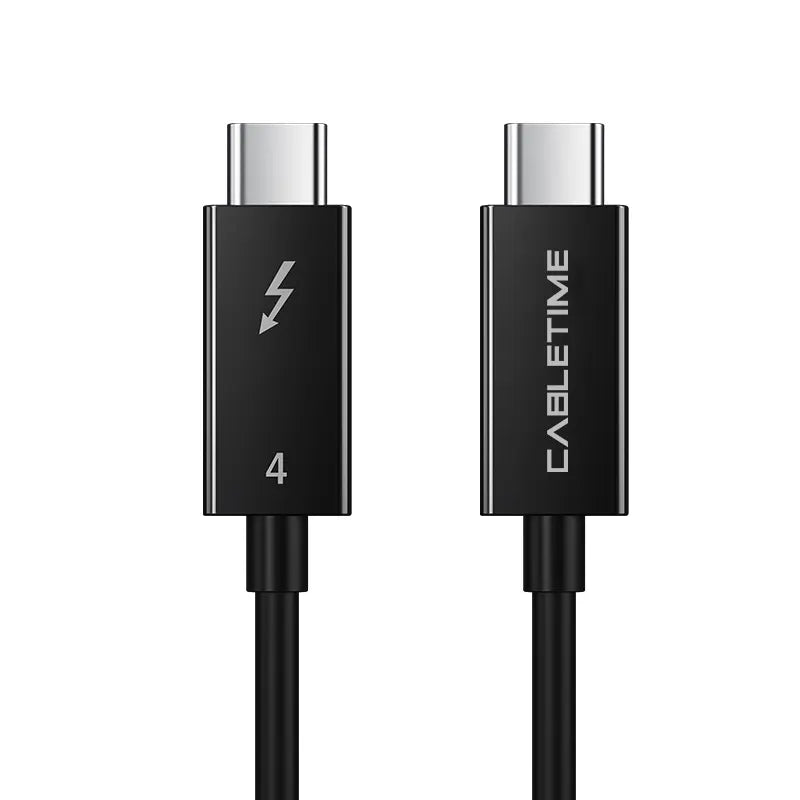 CABLETIME CT40H Cable USB-C Thunderbolt 4 1m CT-C160-U31-TB4-BB1