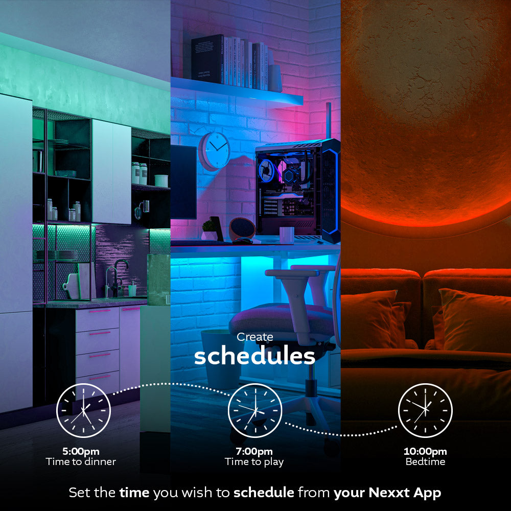 NEXXT SOLUTIONS NHB-S616 Tira de Luz Led Neon Wifi Inteligente RGBIC 5m