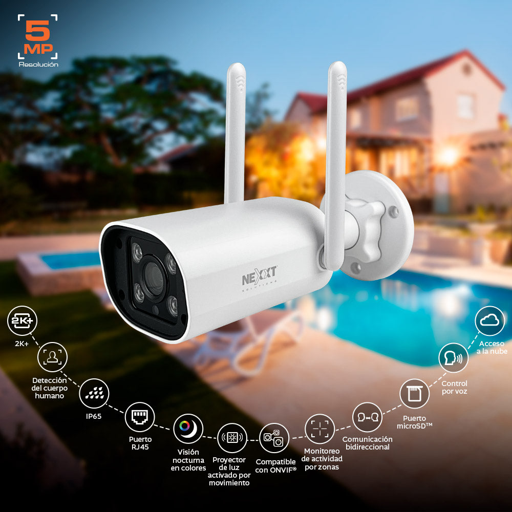 NEXXT SOLUTIONS NHC-OF10 Cámara de Seguridad WIFI 2K+ 5MP Exterior