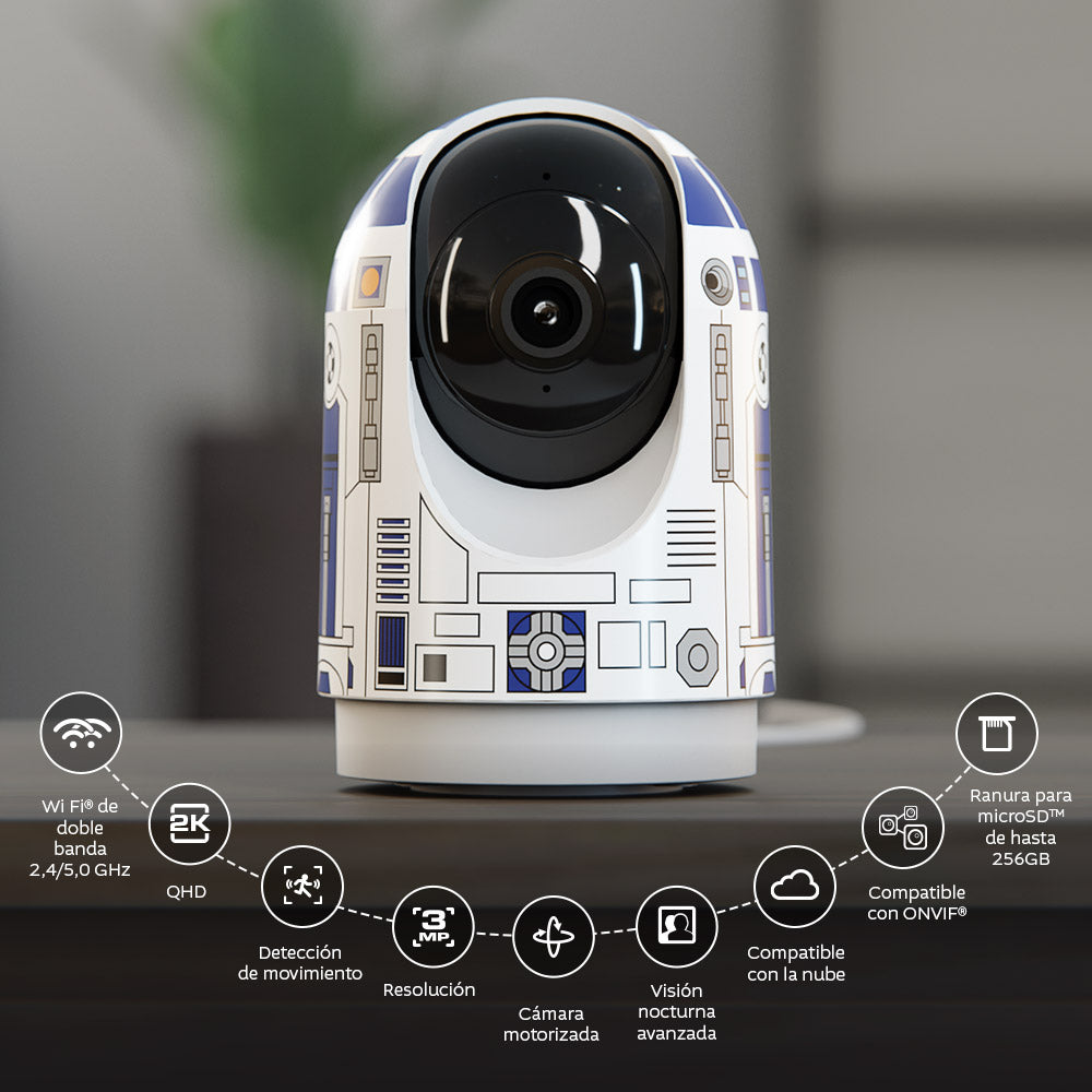 NEXXT SOLUTIONS NHC-IP15 R2 Cámara de Seguridad WIFI 3MP 360° STAR WARS R2D2