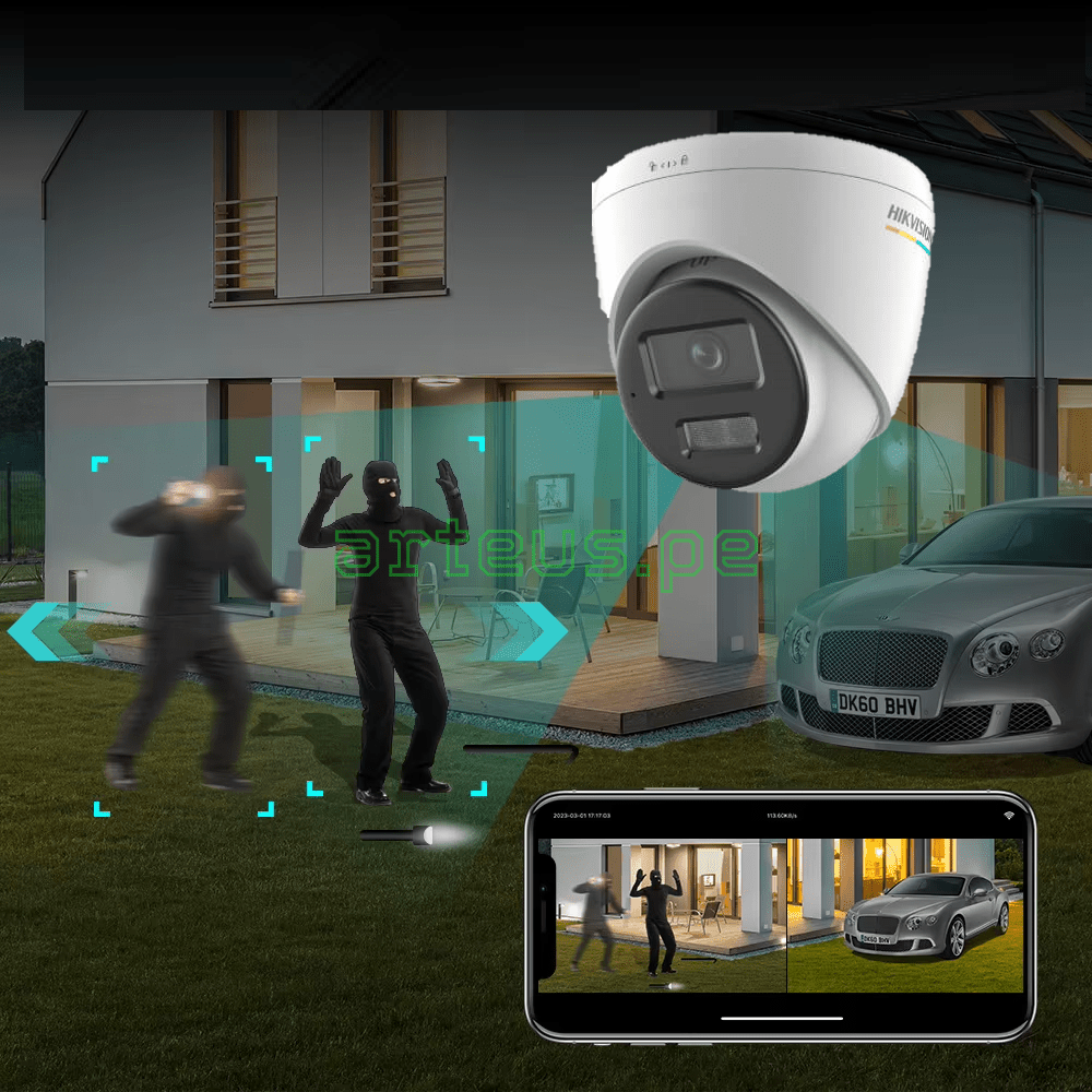 HIKVISION DS-2CD1347G2H-LIU Cámara de Seguridad IP 4MP Lente Fijo Audio