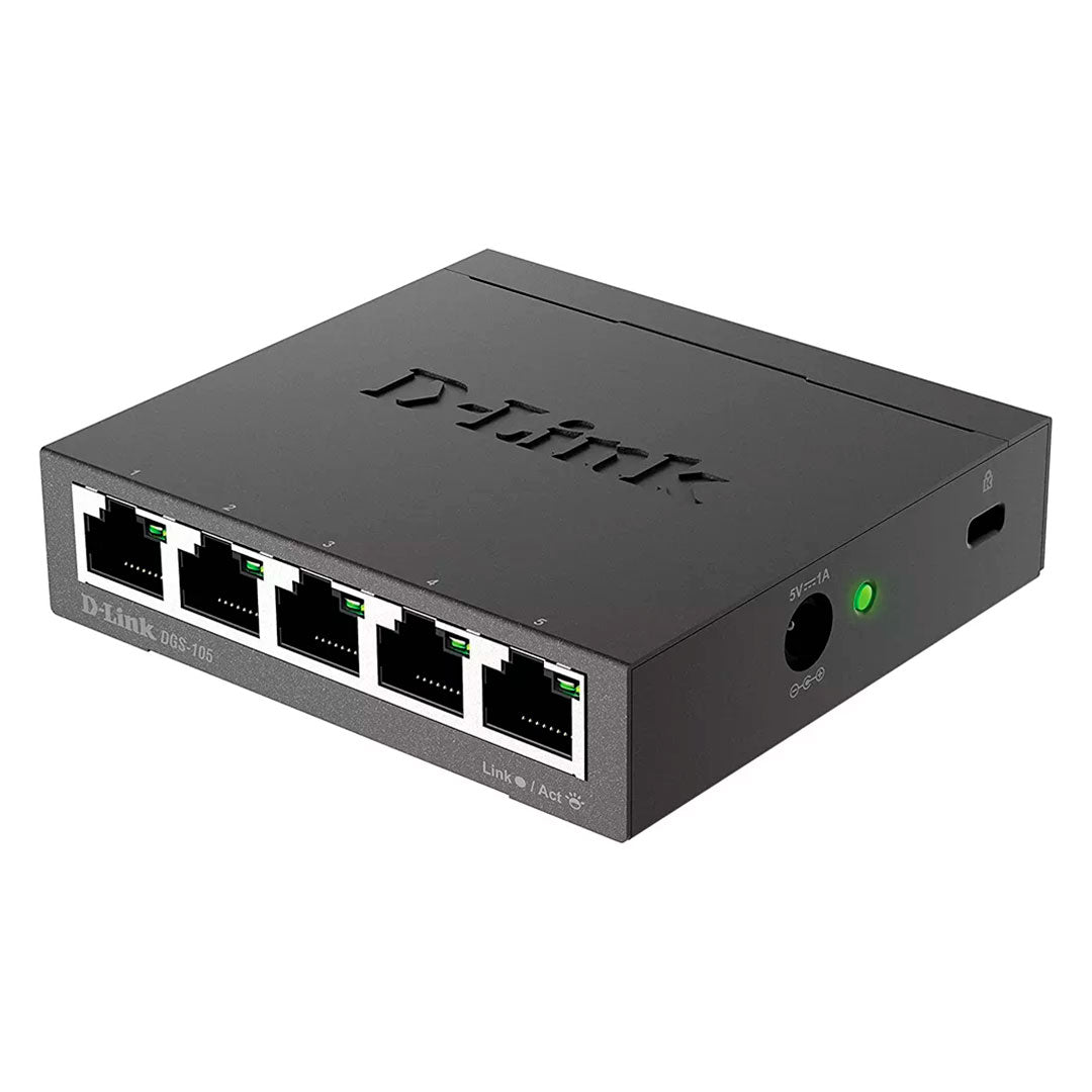 D-LINK DGS-105 - SWITCH 5 puertos Gigabit RJ-45, 10/100/1000 Mbps