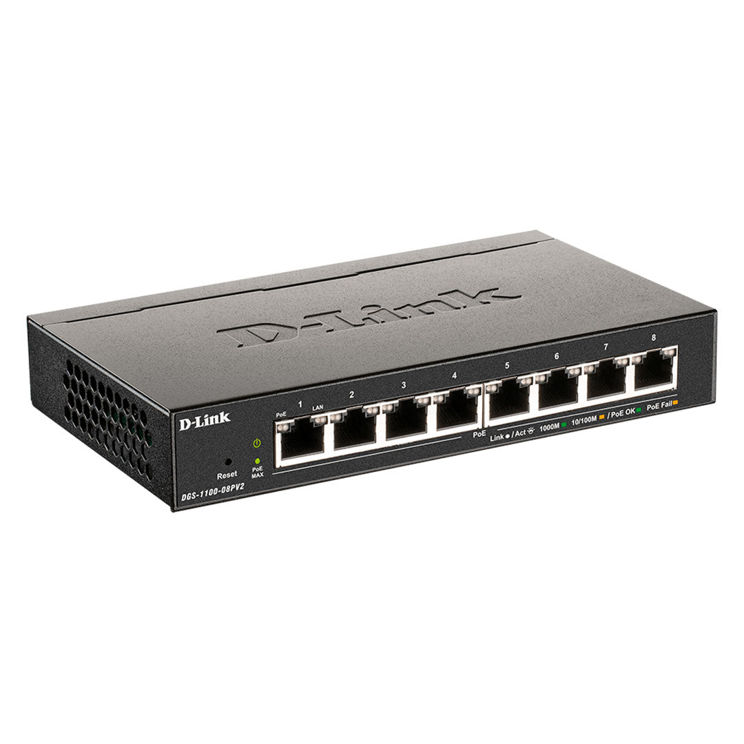 D-LINK DGS-1100-08P Switch administrable de 8 puertos RJ45 10/100/1000 Mbps PoE