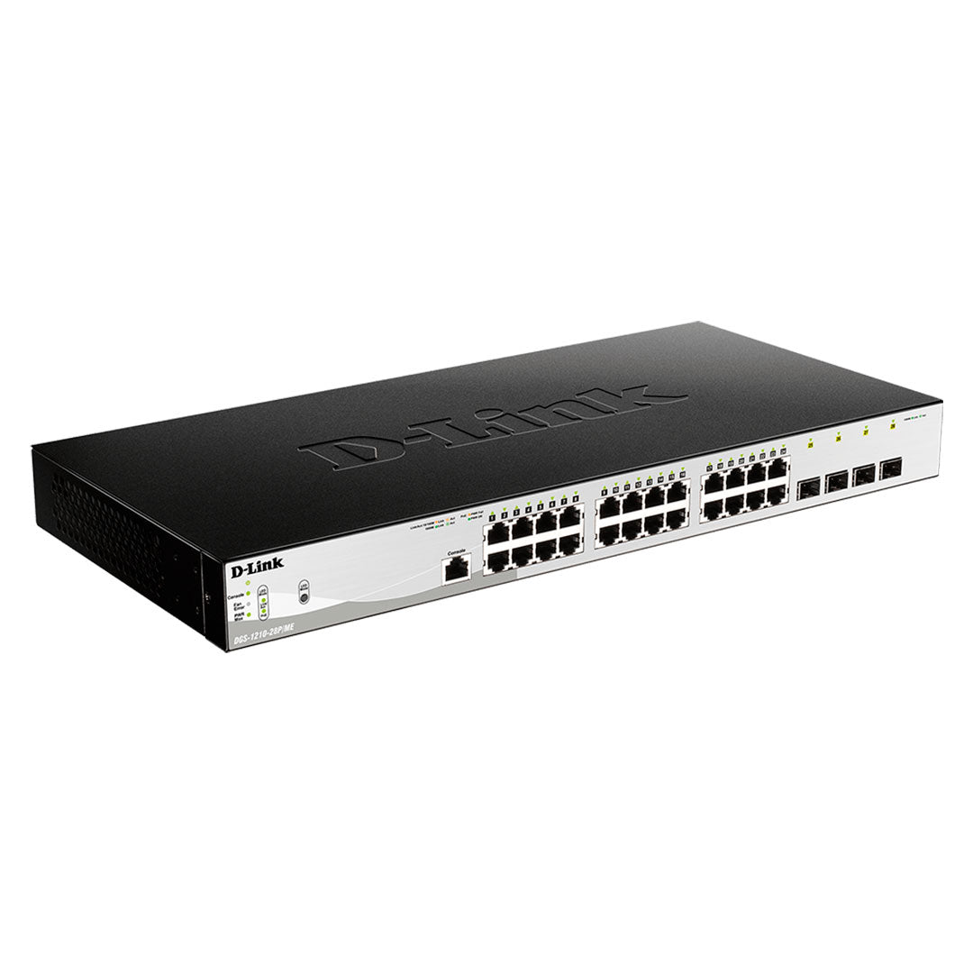 D-LINK DGS-1210-28P/ME Switch administrable de 24 puertos PoE 10/100/1000+ 4 puertos SFP/GBE 370W