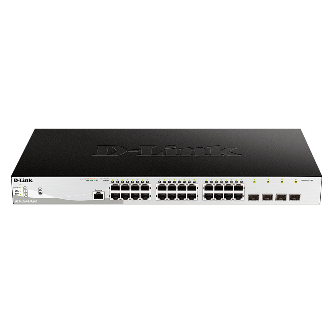 D-LINK DGS-1210-28P/ME Switch administrable de 24 puertos PoE 10/100/1000+ 4 puertos SFP/GBE 370W