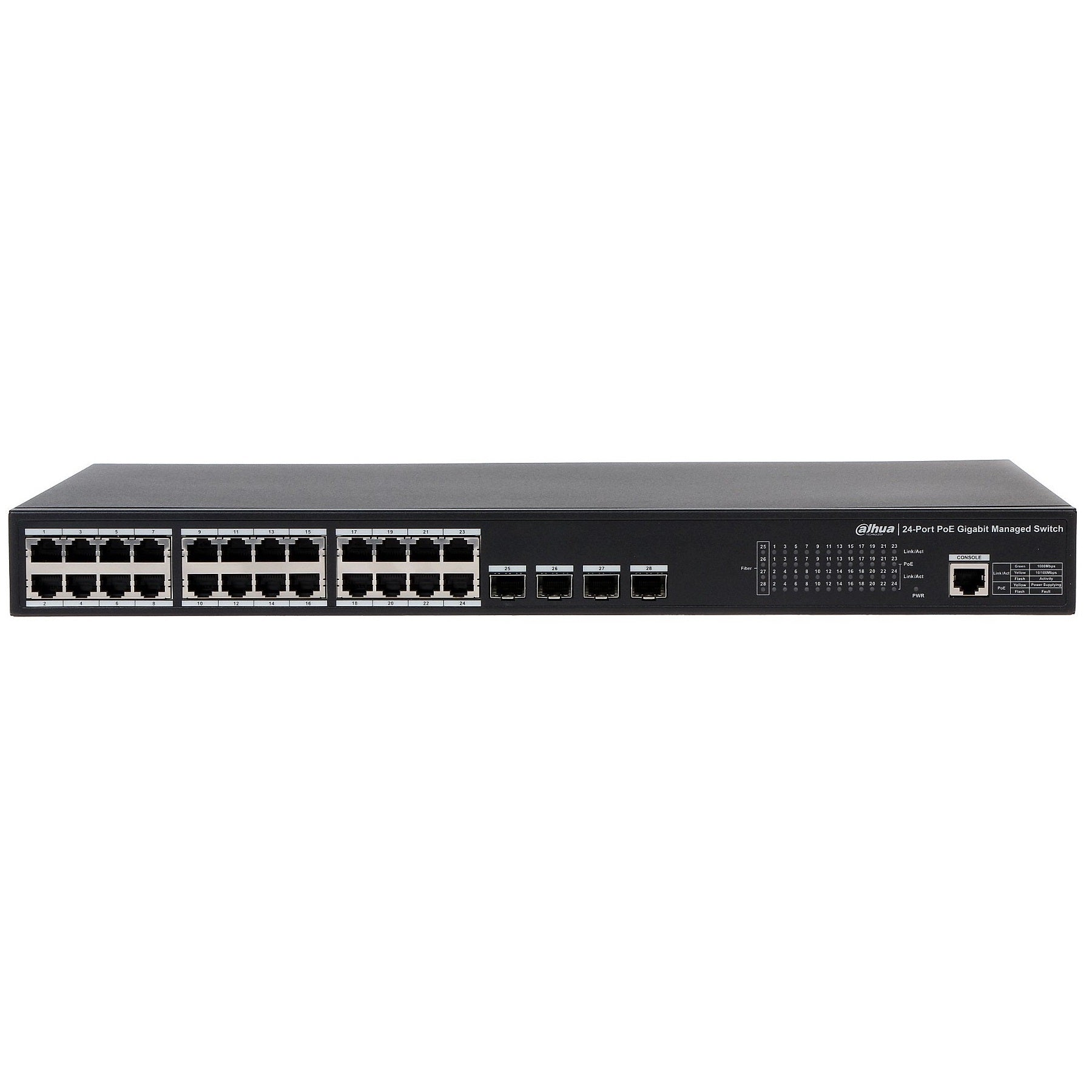 DAHUA PFS4428-24GT-370 Switch PoE 24 Puertos Gigabit 4SFP 370w Administrable L2