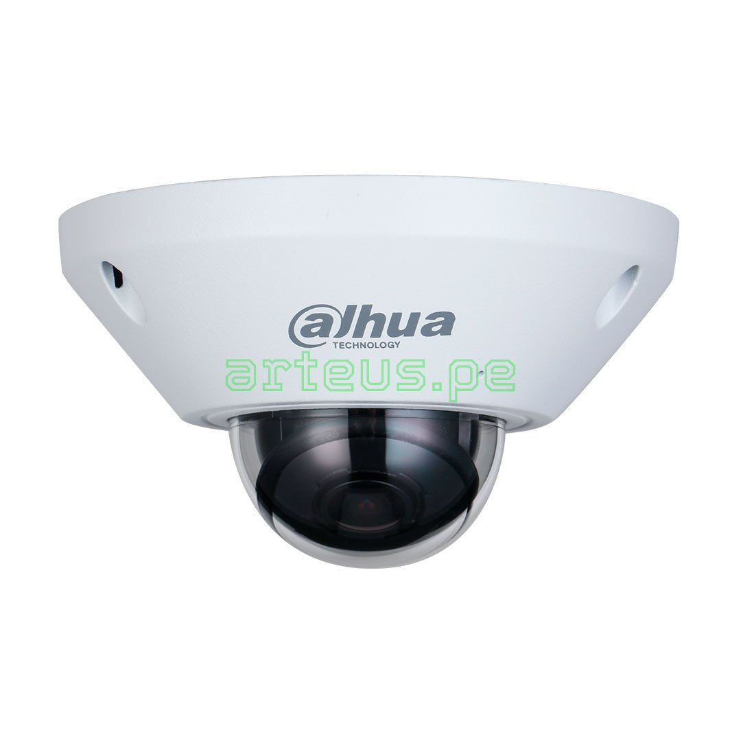 Cámara de seguridad tipo domo Dahua blanca para videovigilancia y monitoreo electrónico