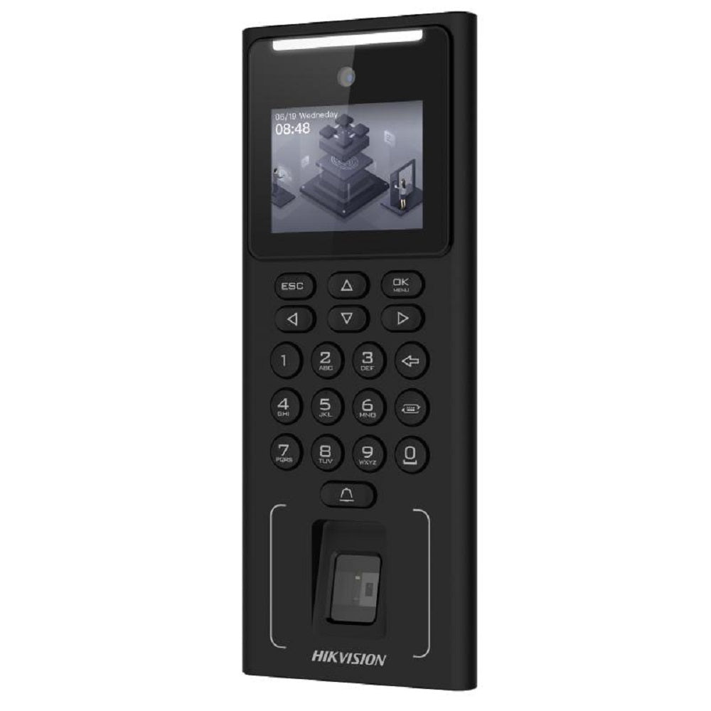 HIKVISION DS-K1T321EFX Control de Acceso y Asistencia 2MP 2.4" con lector de Rostro Huella Tarjeta PIN