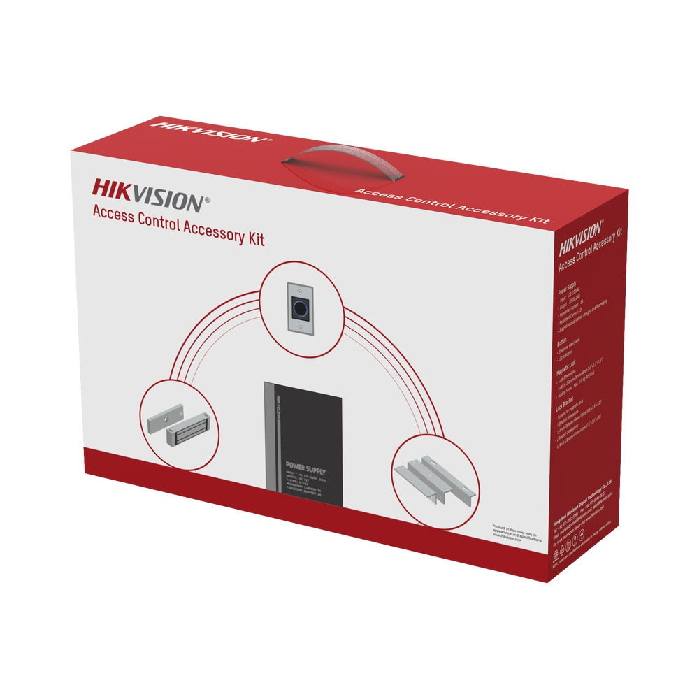 HIKVISION DS-KAS-7M01 Kit de Accesorios: Cerradura 600lb Soporte ZL Fuente Pulsador sin Contacto