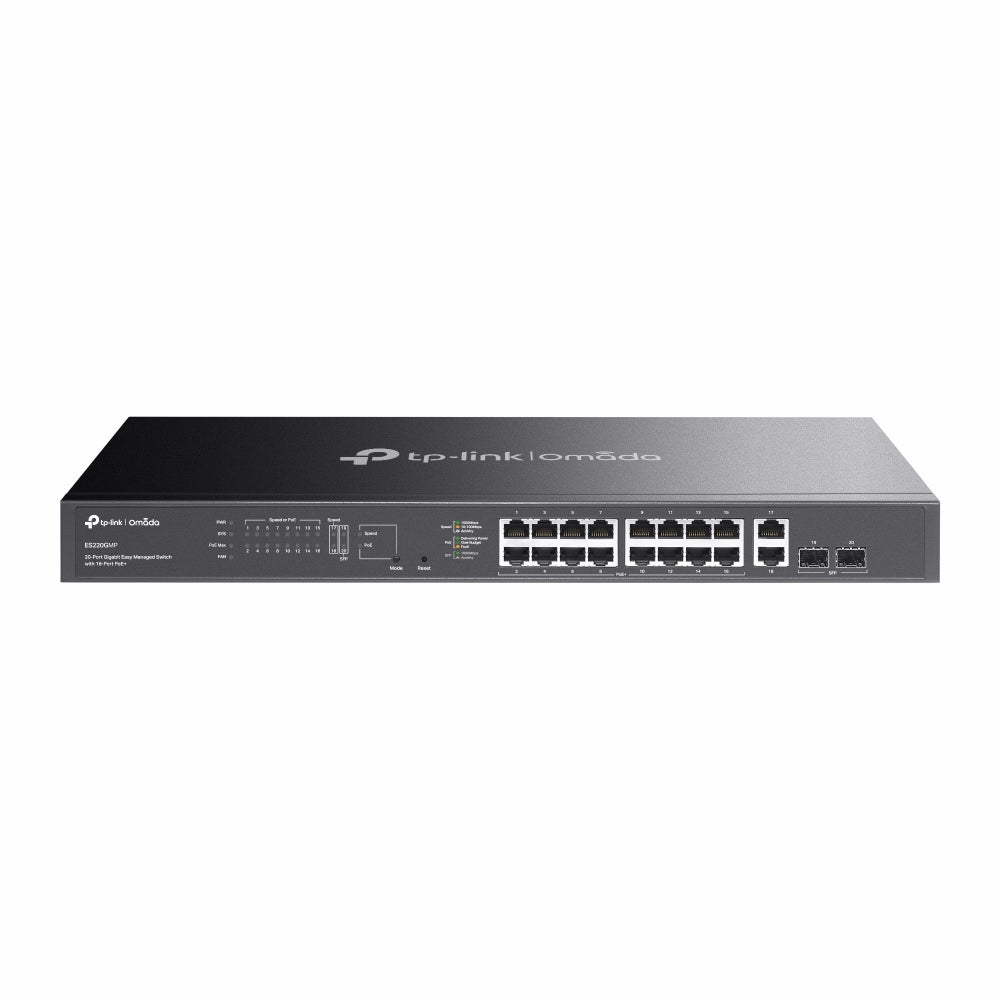 TP-LINK ES220GMP Switch Gigabit de fácil administración Omada de 20 puertos con PoE+ de 16 puertos