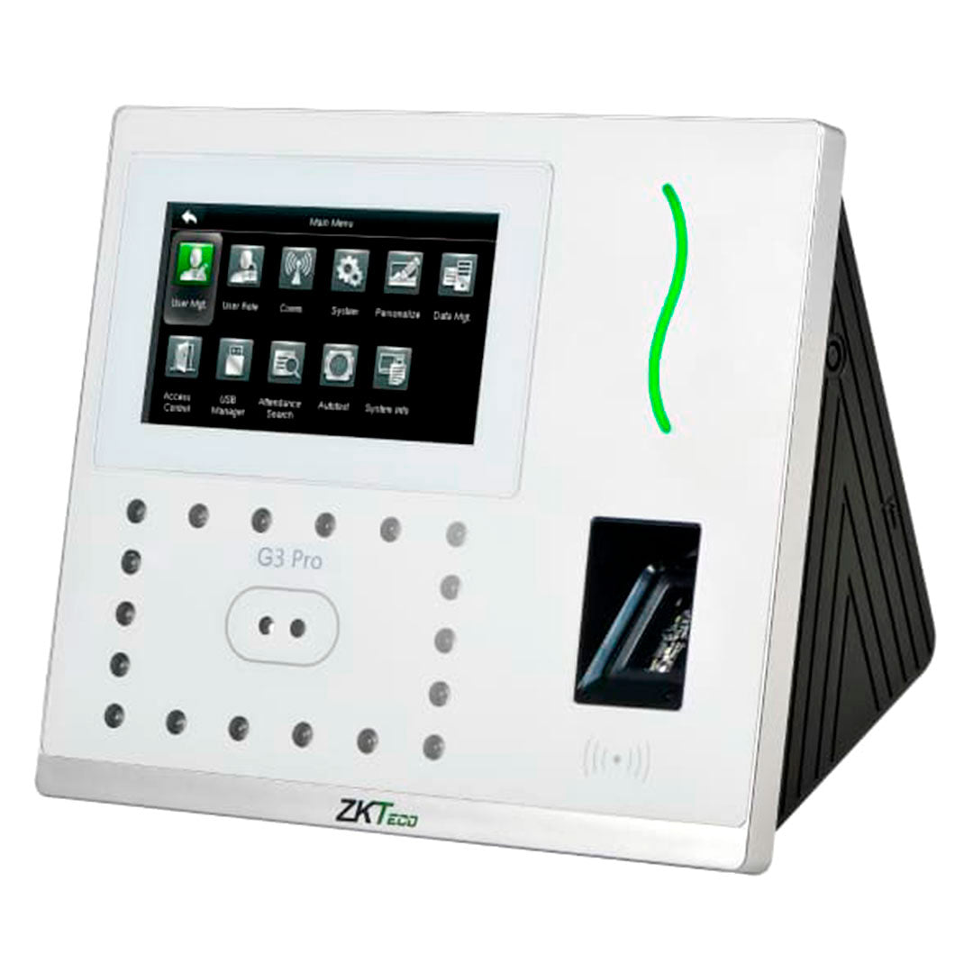 ZKTECO G3 PRO/ID Control de Acceso y Asistencia con Lector de Huella, Palma, Rostro y Tarjeta