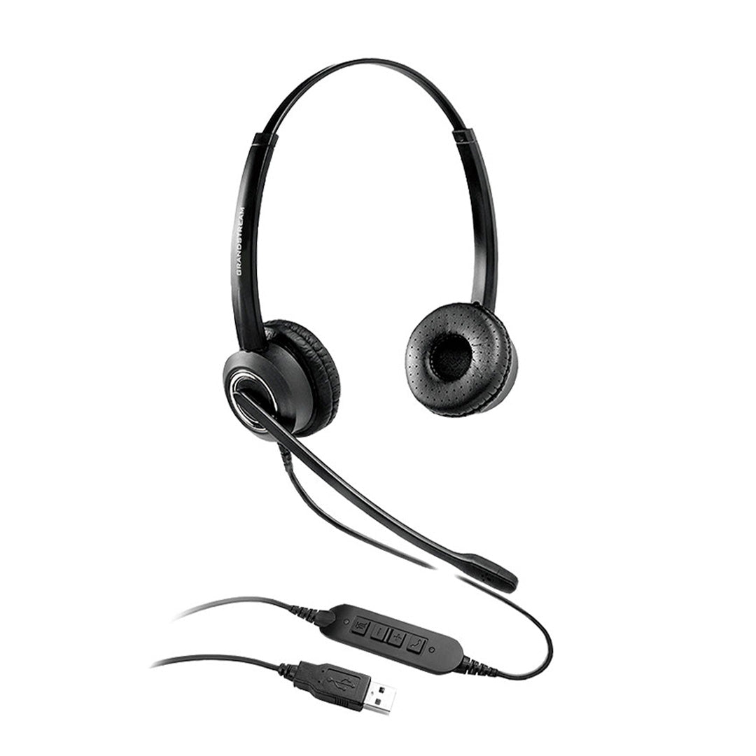 GRANDSTREAM GUV3000 Auricular Dual Profesional USB para Call Center y Videollamadas