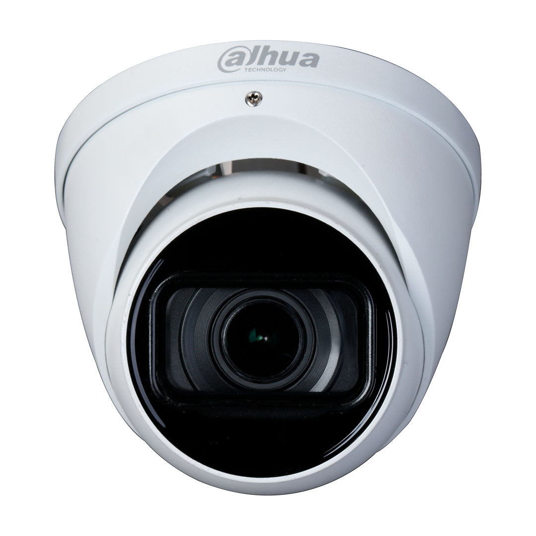 Cámara de seguridad tipo domo Dahua blanca para videovigilancia y control de acceso