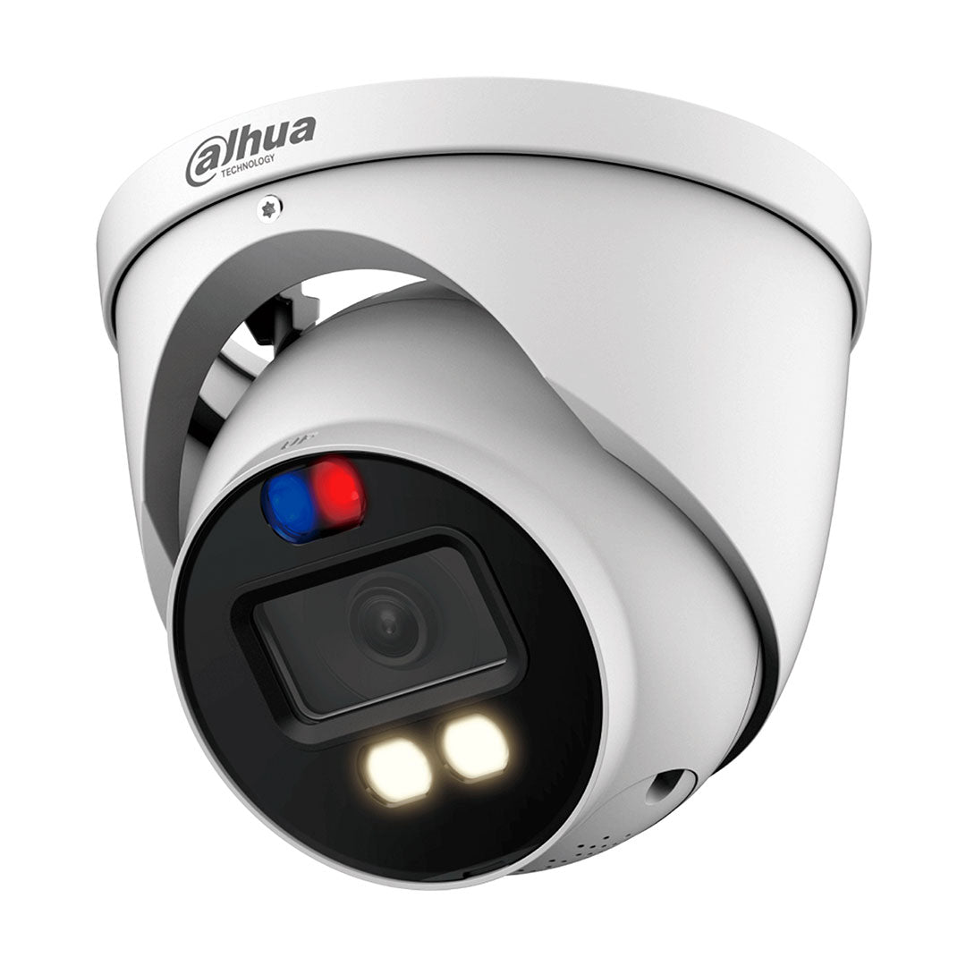 DAHUA HAC-ME1239H-A-PV Cámara de Seguridad Analógica 2MP Domo, Disuasión Activa, Luz Dual Inteligente
