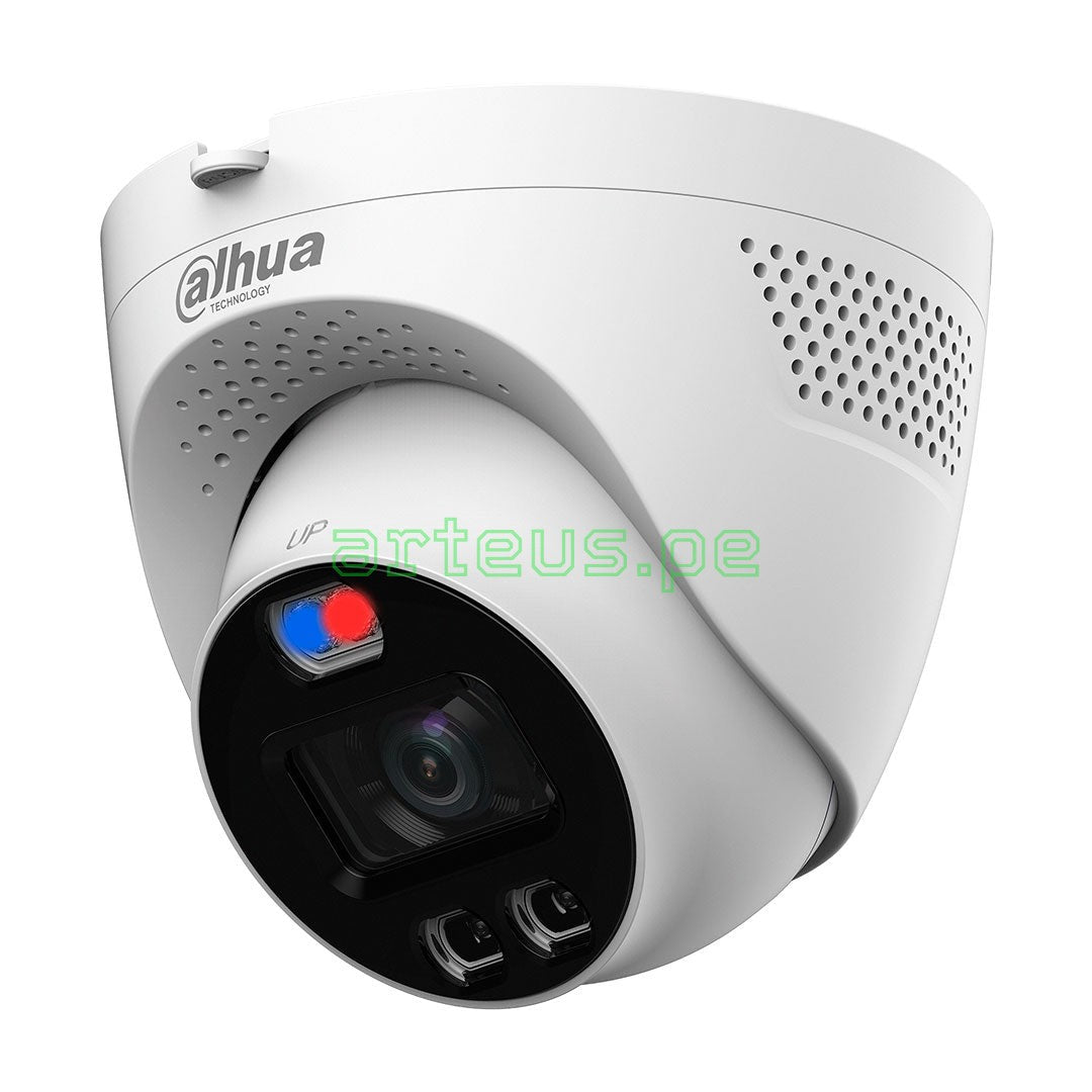DAHUA HAC-ME1509TQ-A-PV TIOC Cámara de seguridad analógica 2K 5MP, 2.8mm IR LED 40m, micrófono, sirena, Super Adapt
