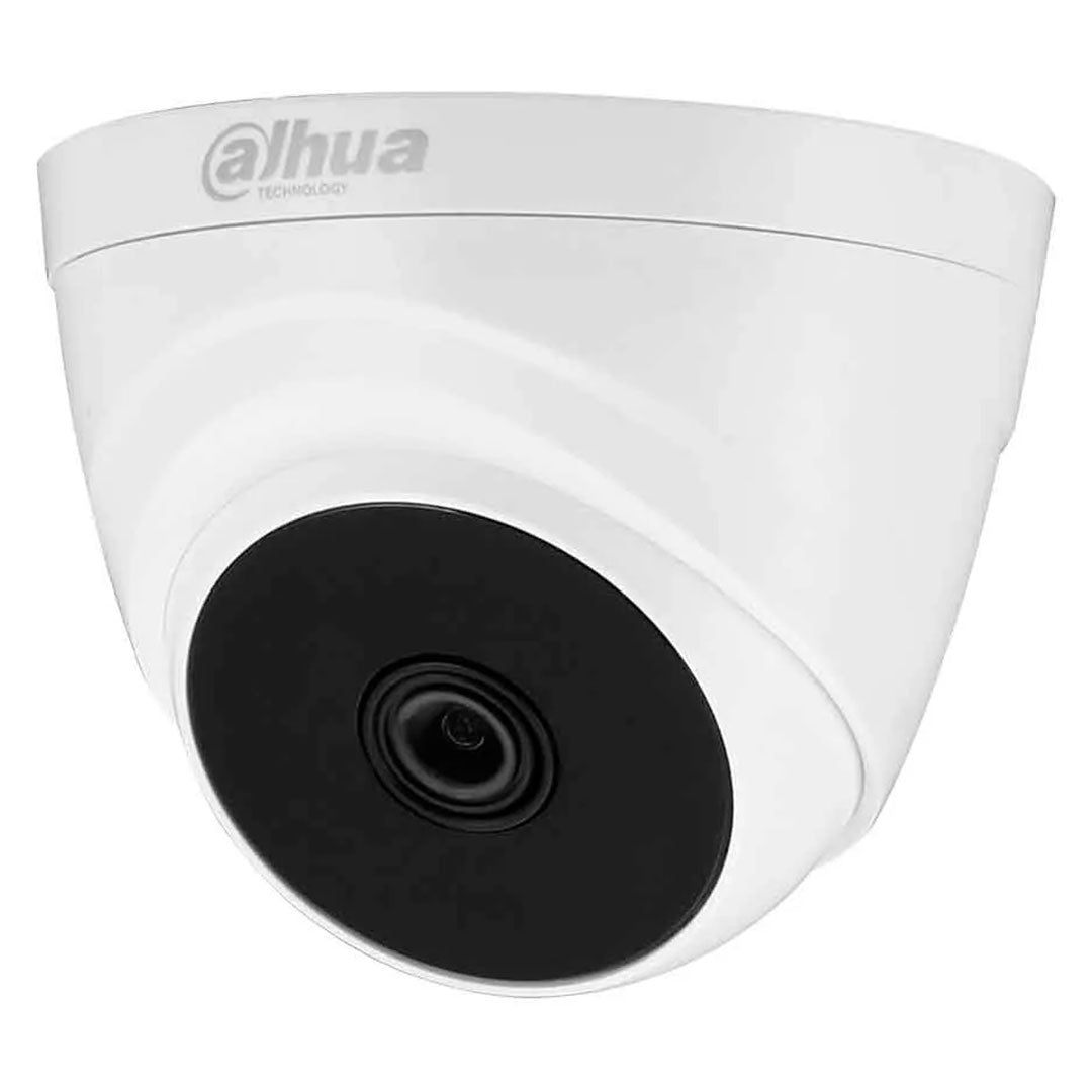 Cámara de videovigilancia tipo domo blanca para seguridad electrónica y monitoreo