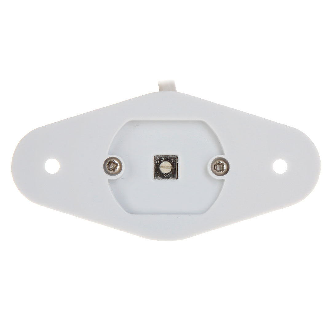 Sensor blanco de superficie para sistemas de seguridad electrónica con dos tornillos visibles