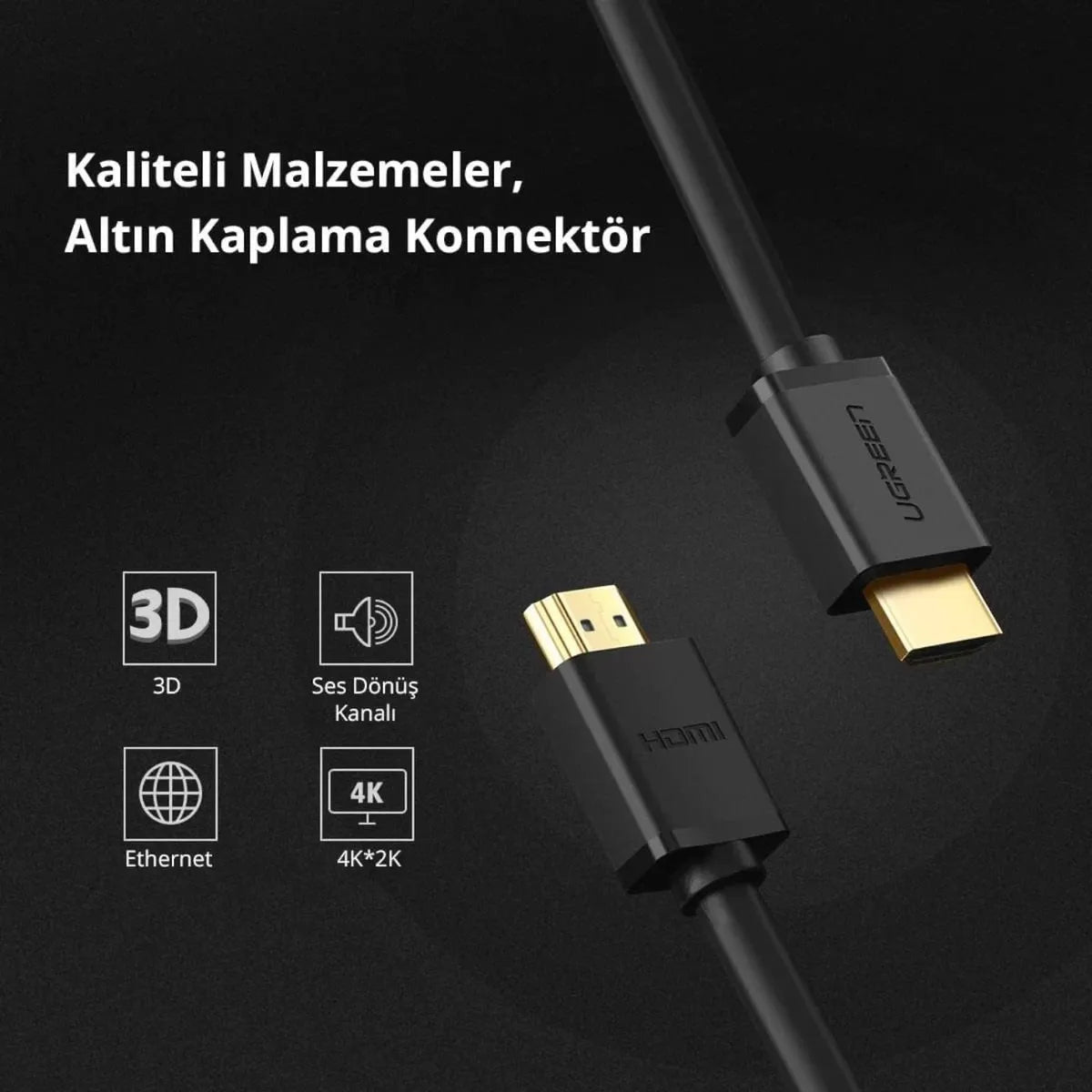 UGREEN HD104 10108 Cable HDMI Alta Velocidad 4K 60Hz con Ethernet 3m