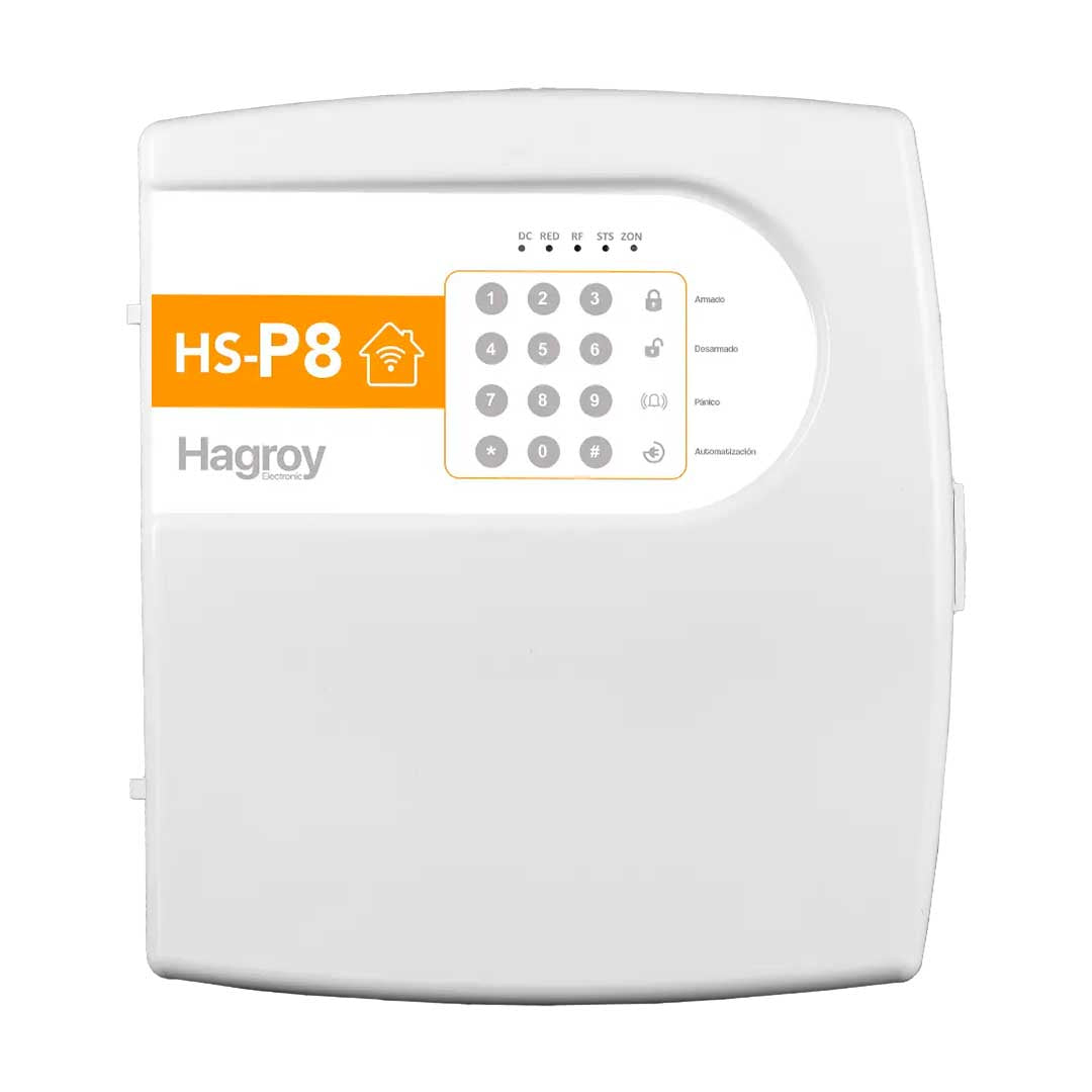 HAGROY KIT-HSP8-CAB Kit de Alarma: P8, Batería, Sirena, Pir y Magnético APP iHagroy